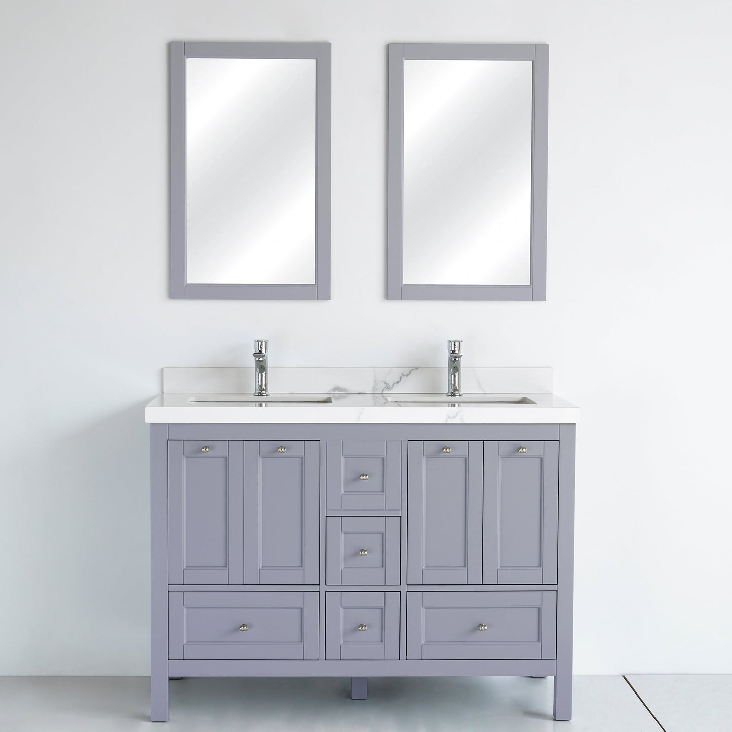 48 Inch Gray Selena Double Sink Bathroom Vanity