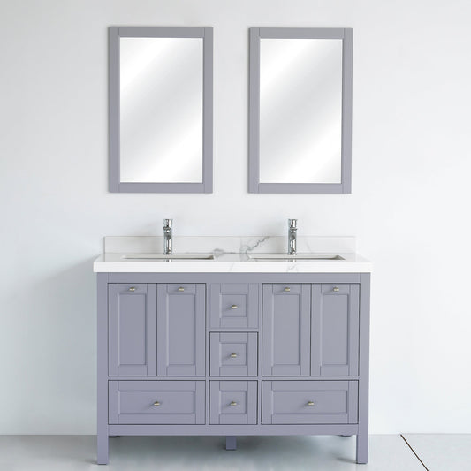 48 Inch Gray Selena Double Sink Bathroom Vanity