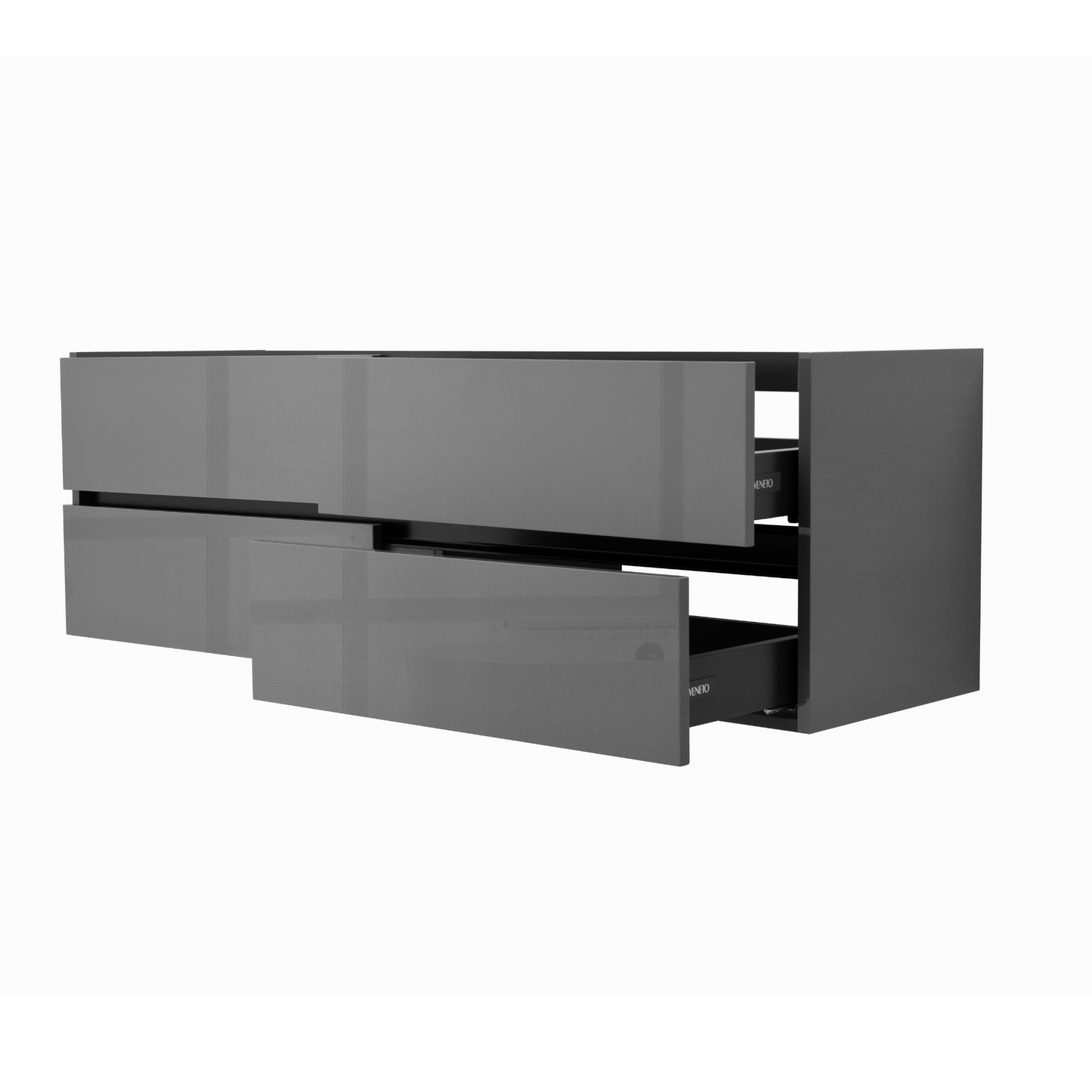 60 Inch High Gloss Anthracite Veneto Floating Bathroom Vanity