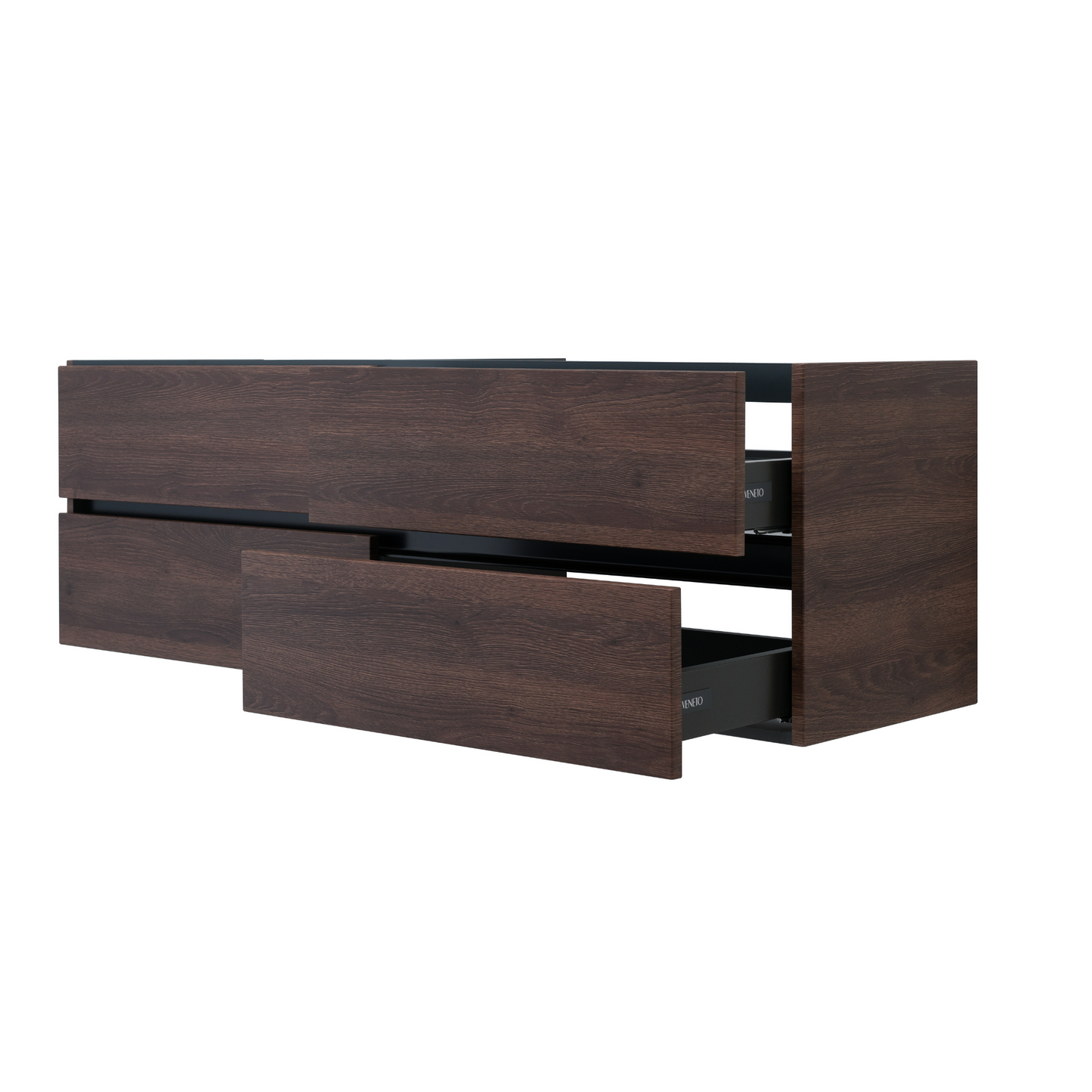 60 Inch Dark Oak Veneto Floating Bathroom Vanity