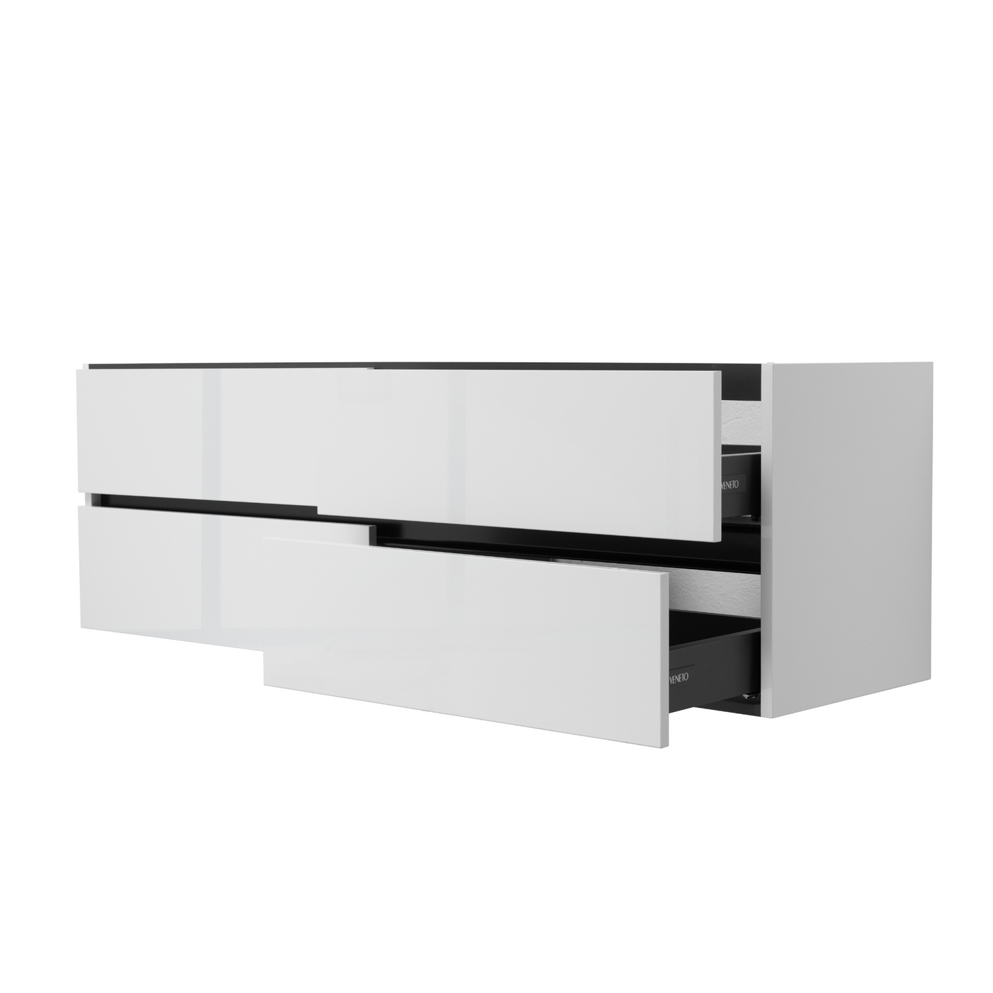 60 Inch High Gloss White Veneto Floating Bathroom Vanity