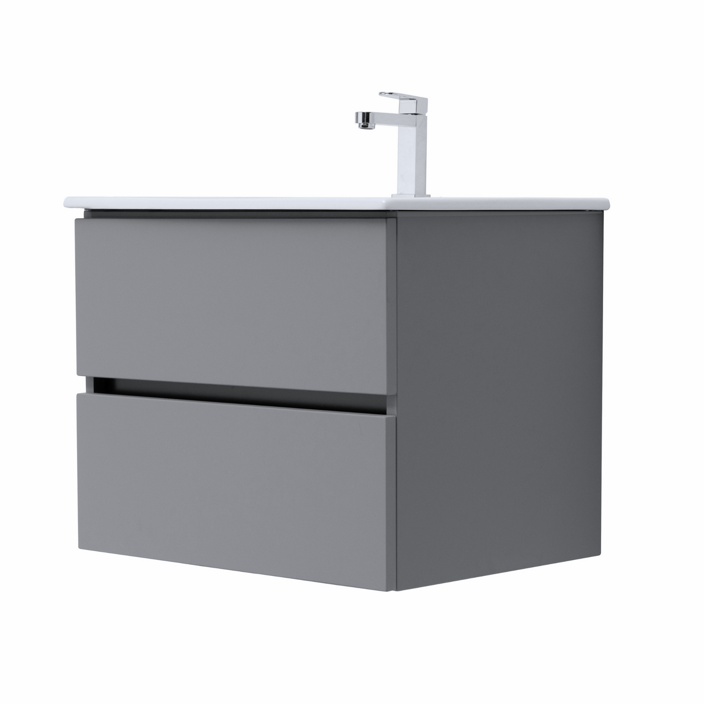 24 Inch Matte Dust Gray Veneto Floating Bathroom Vanity