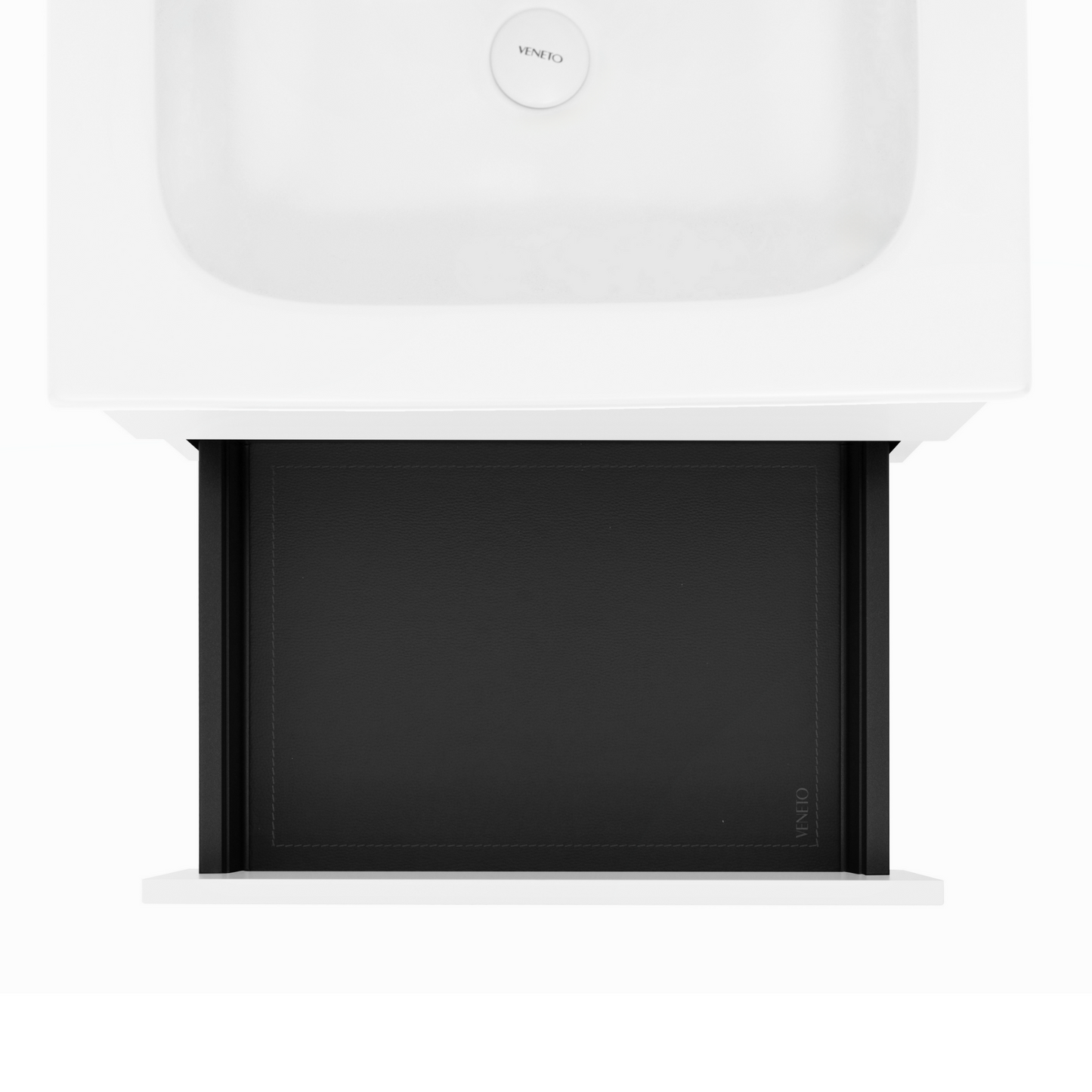 24 Inch High Gloss White Veneto Floating Bathroom Vanity