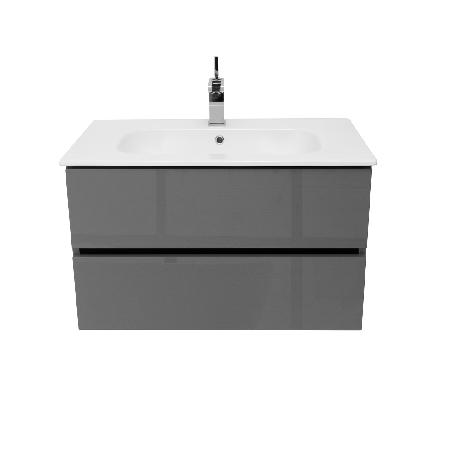 32 Inch High Gloss Anthracite Veneto Floating Bathroom Vanity