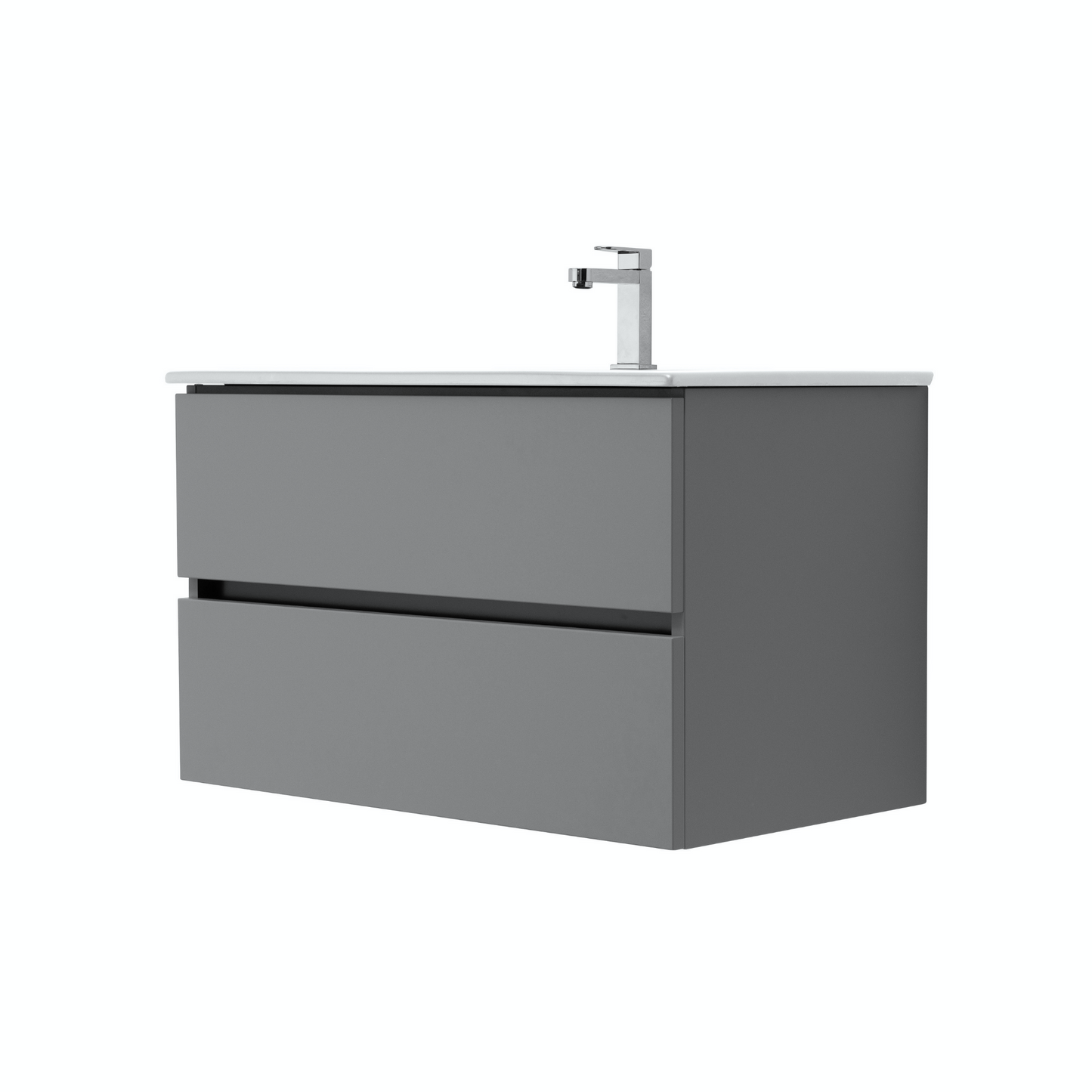 32 Inch Matte Dust Gray Veneto Floating Bathroom Vanity