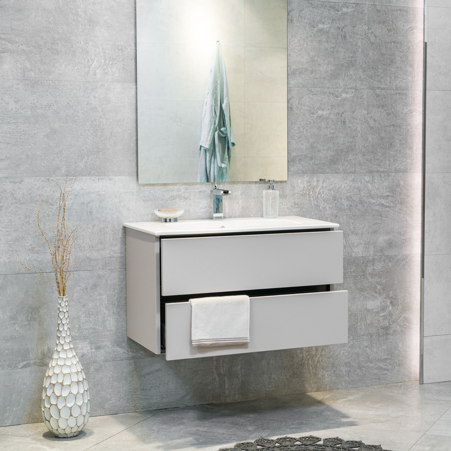 32 Inch Matte Cashmere Veneto Floating Bathroom Vanity