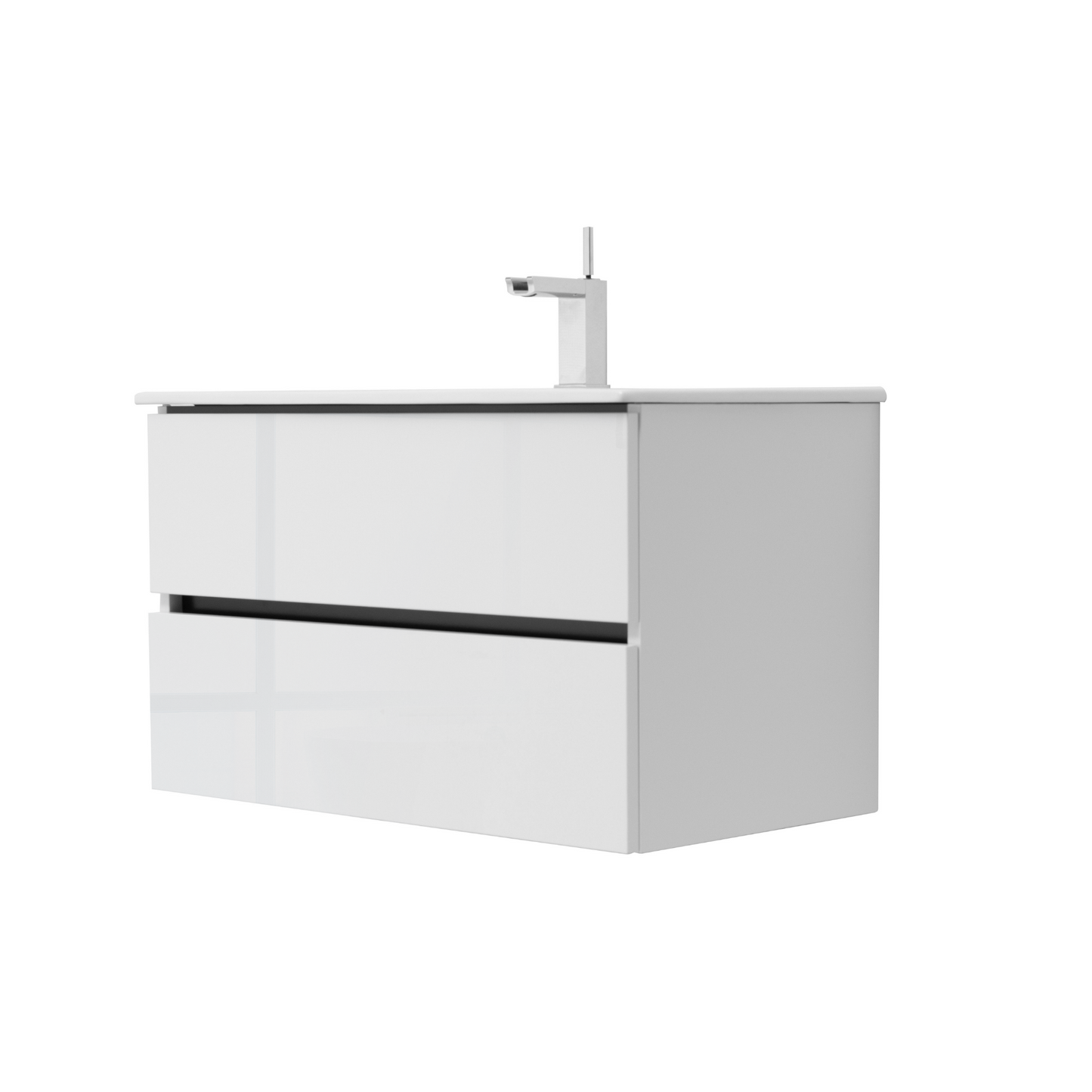 32 Inch High Gloss White Veneto Floating Bathroom Vanity