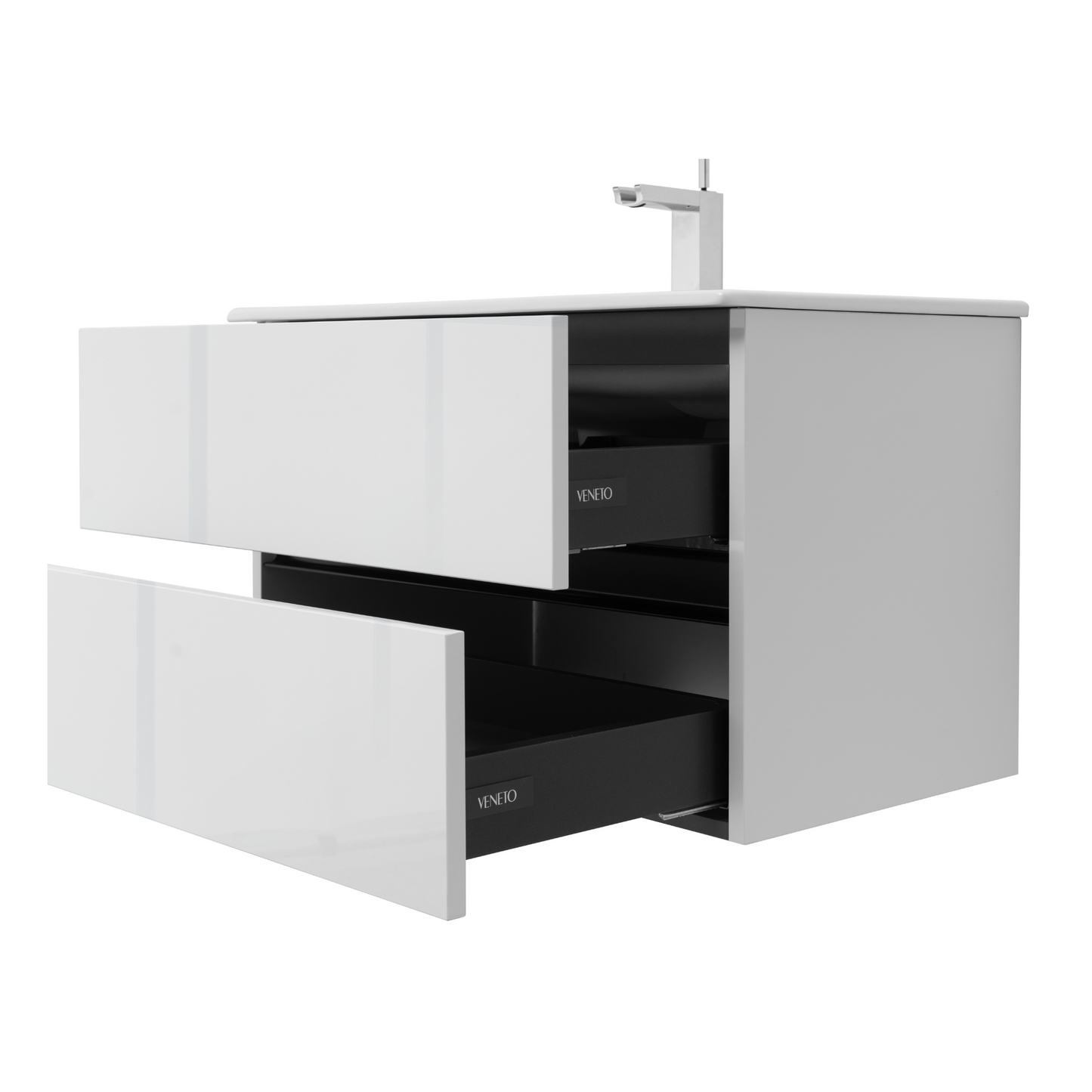 32 Inch High Gloss White Veneto Floating Bathroom Vanity