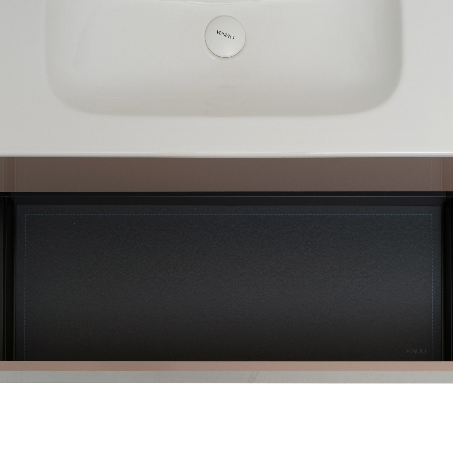 32 Inch High Gloss Capuccino Veneto Floating Bathroom Vanity