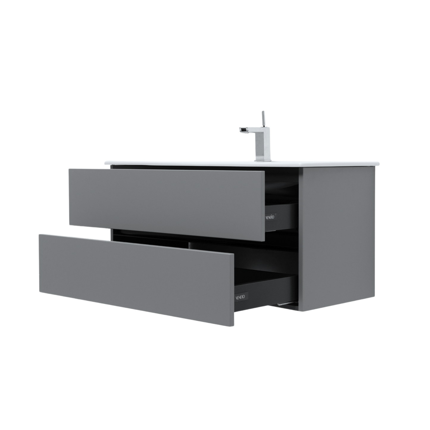 40 Inch Matte Dust Gray Veneto Floating Bathroom Vanity