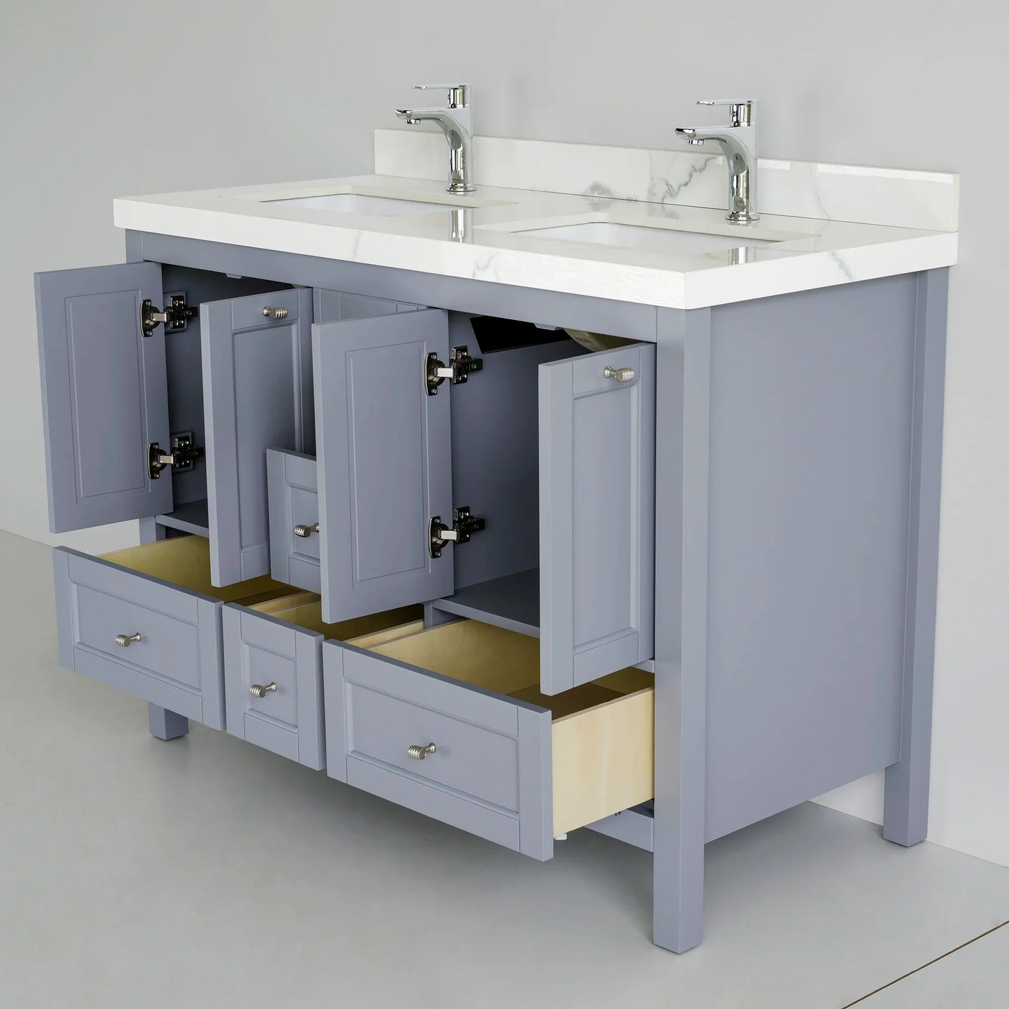 48 Inch Gray Selena Double Sink Bathroom Vanity