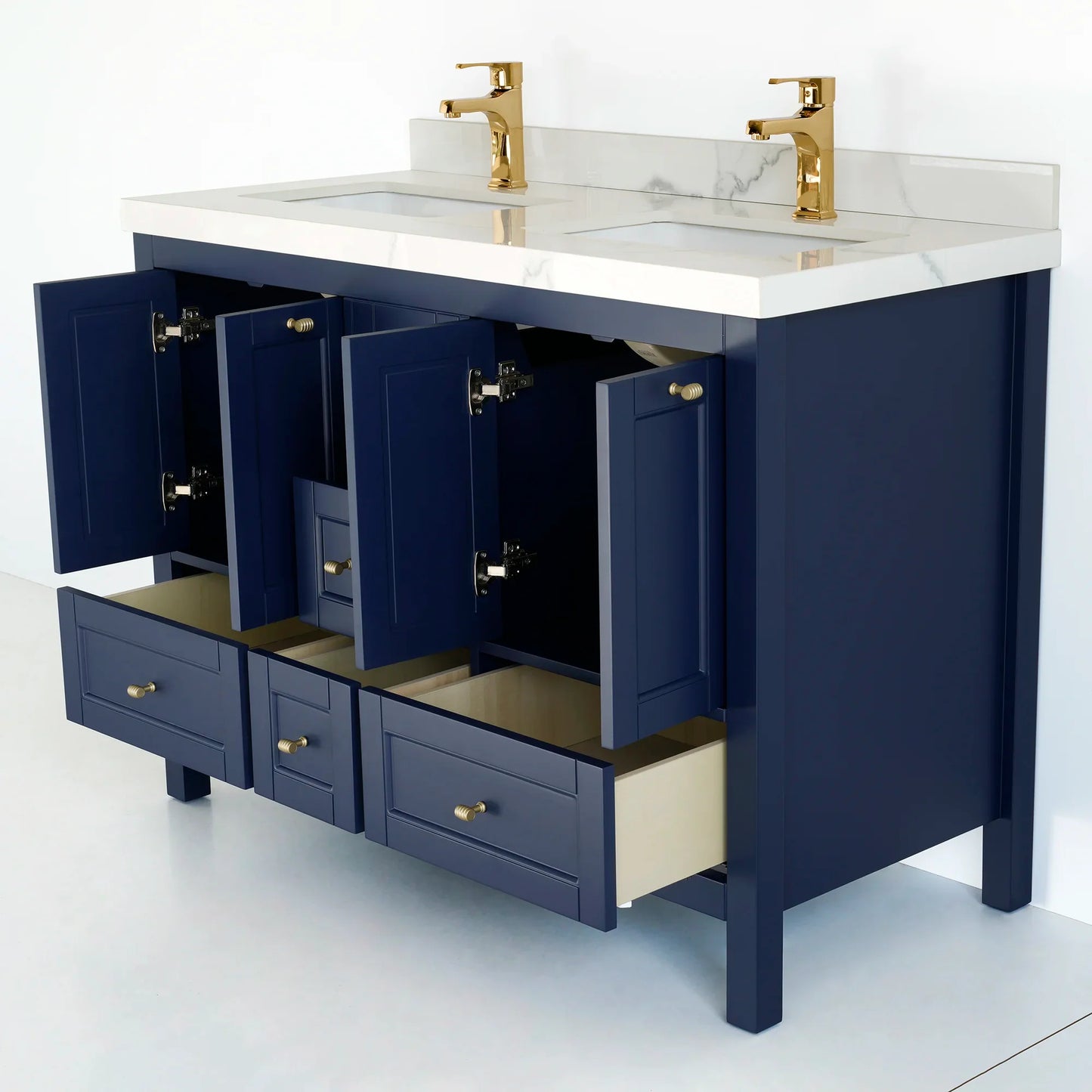 48 Inch Navy Blue Selena Double Sink Bathroom Vanity