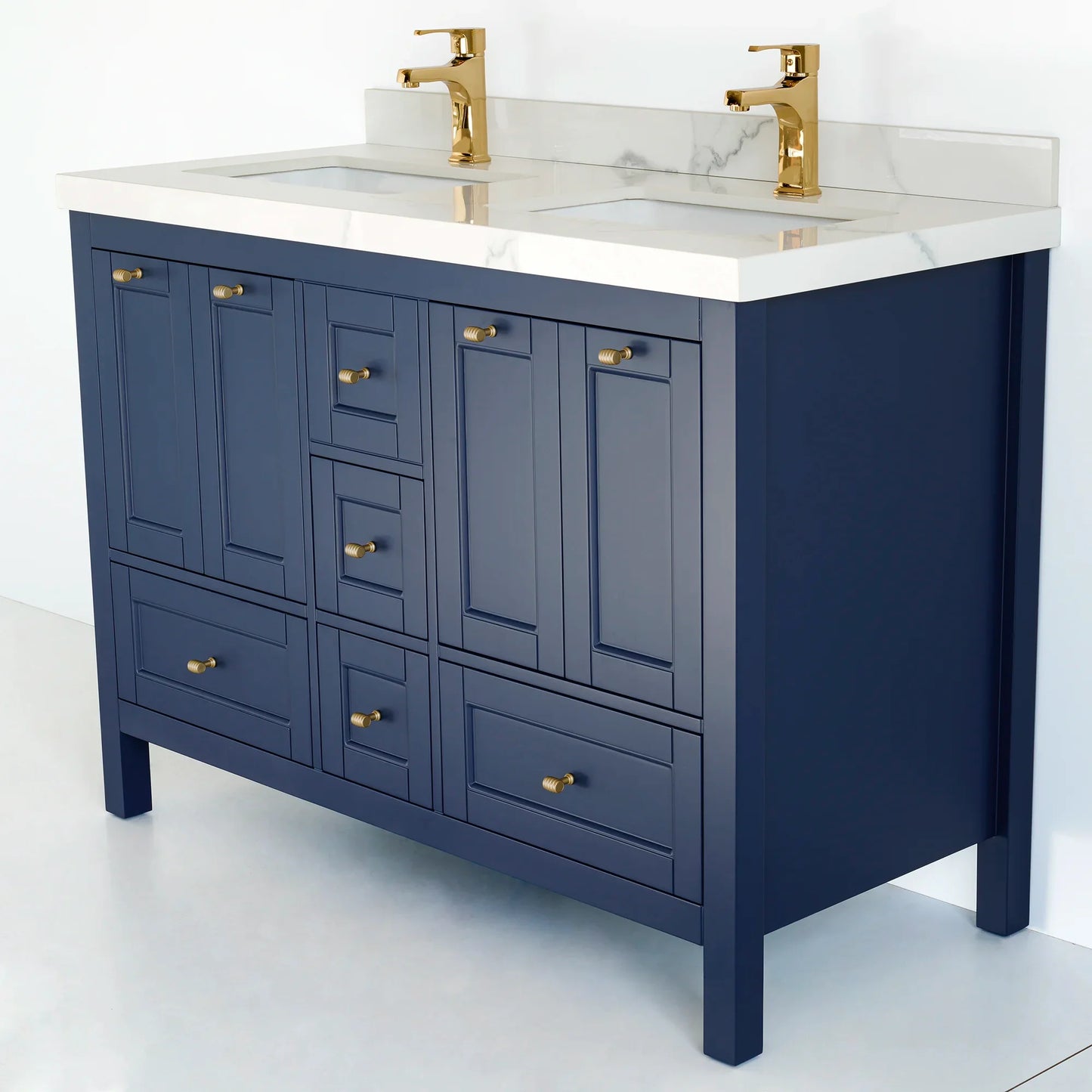 48 Inch Navy Blue Selena Double Sink Bathroom Vanity