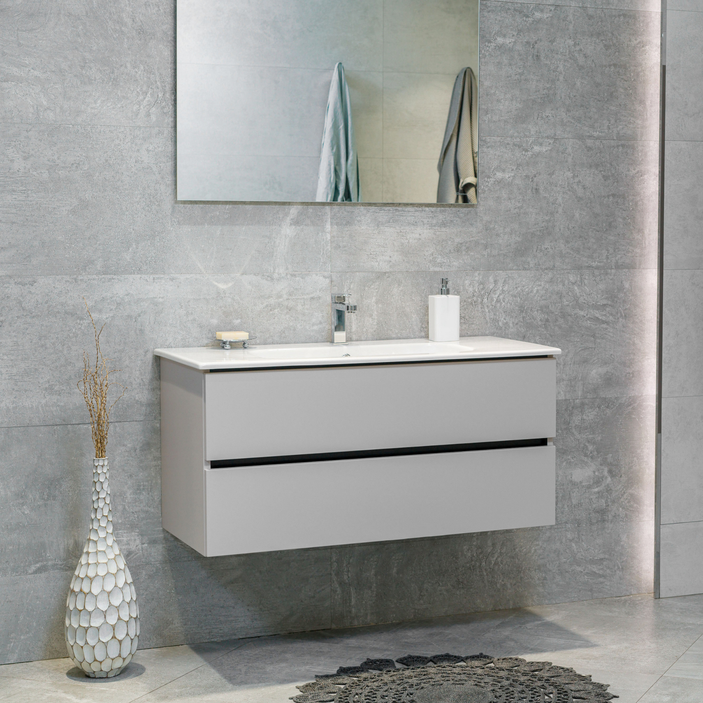 40 Inch Matte Cashmere Veneto Floating Bathroom Vanity