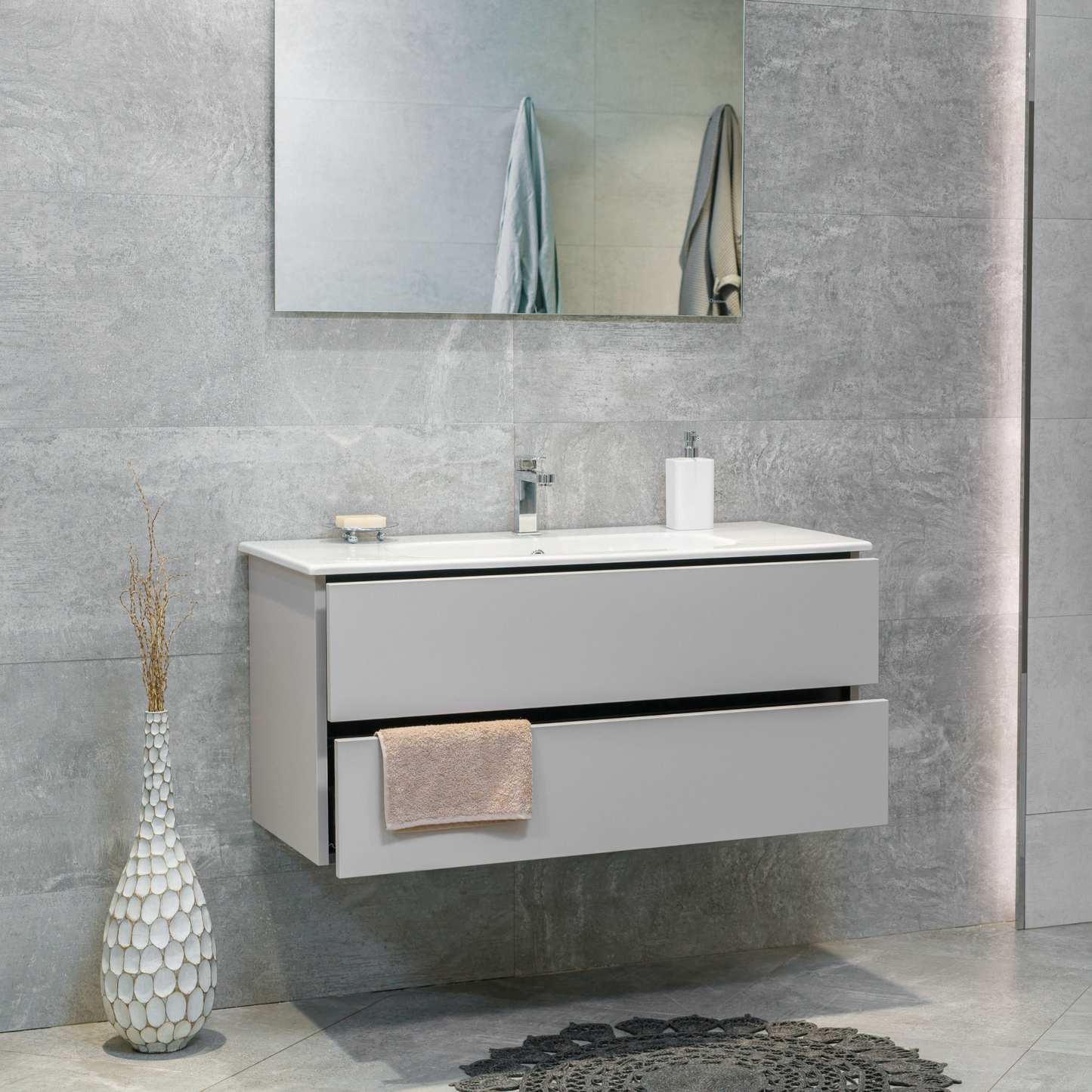 40 Inch Matte Cashmere Veneto Floating Bathroom Vanity