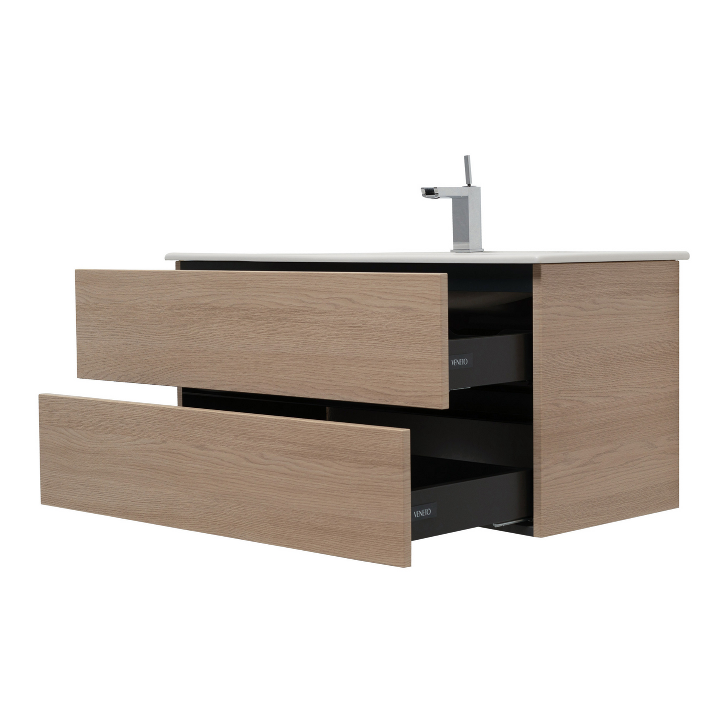 40 Inch Light Oak Veneto Floating Bathroom Vanity