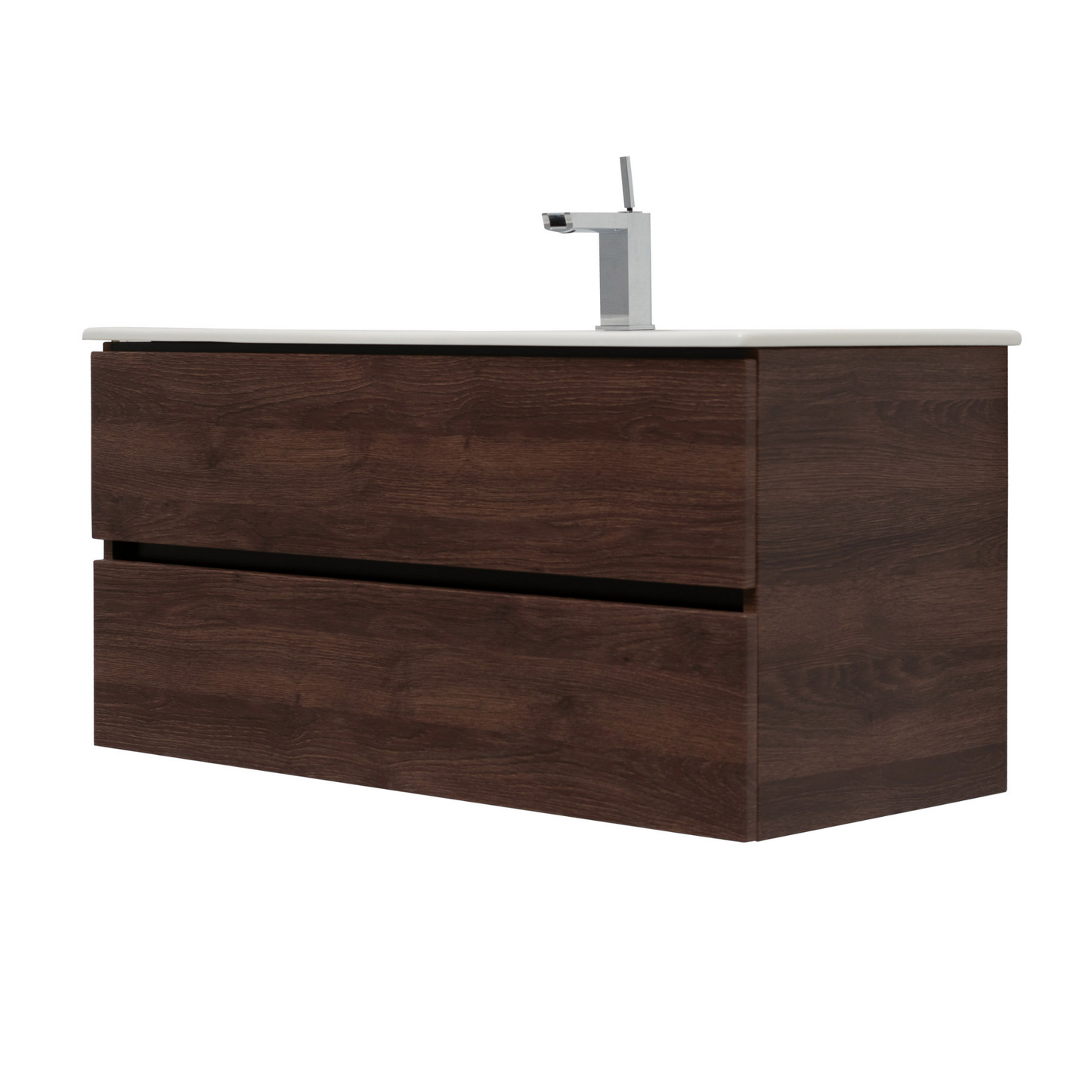 40 Inch Dark Oak Veneto Floating Bathroom Vanity