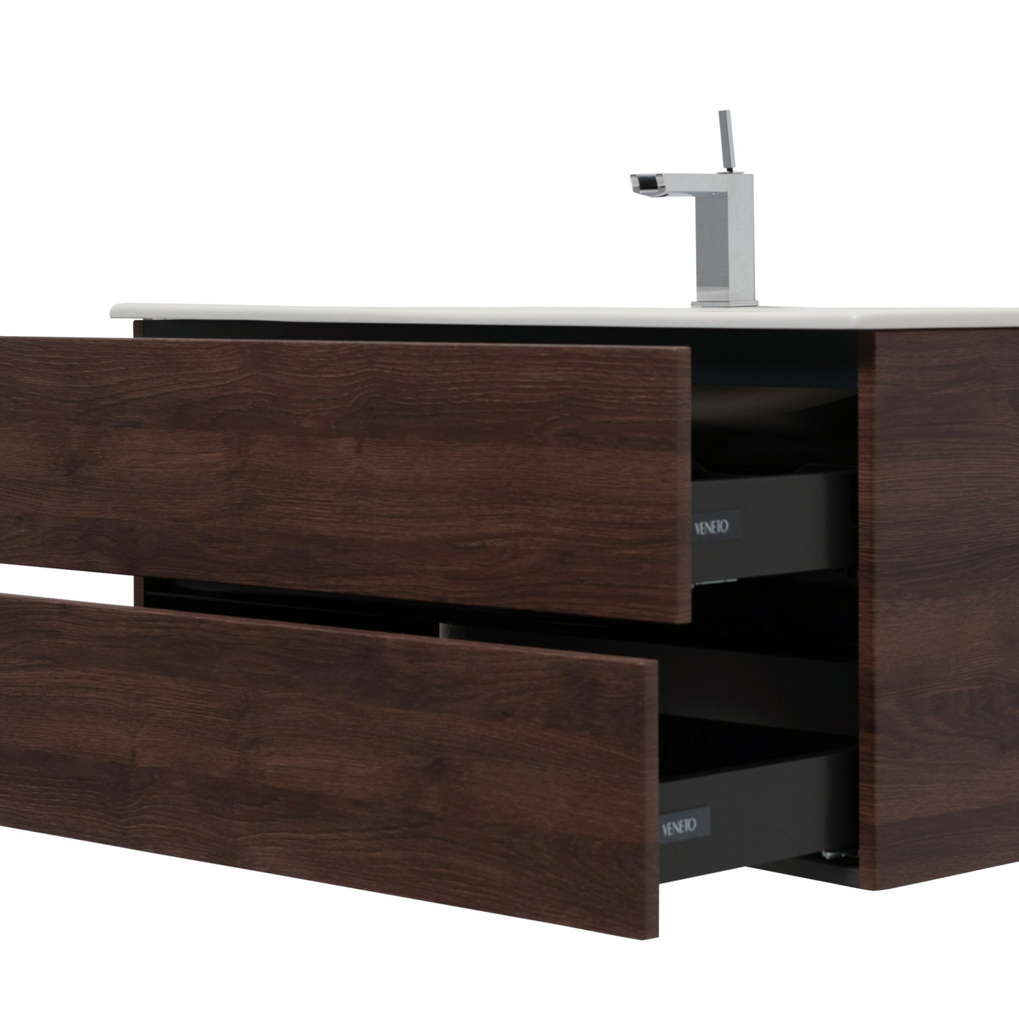 40 Inch Dark Oak Veneto Floating Bathroom Vanity