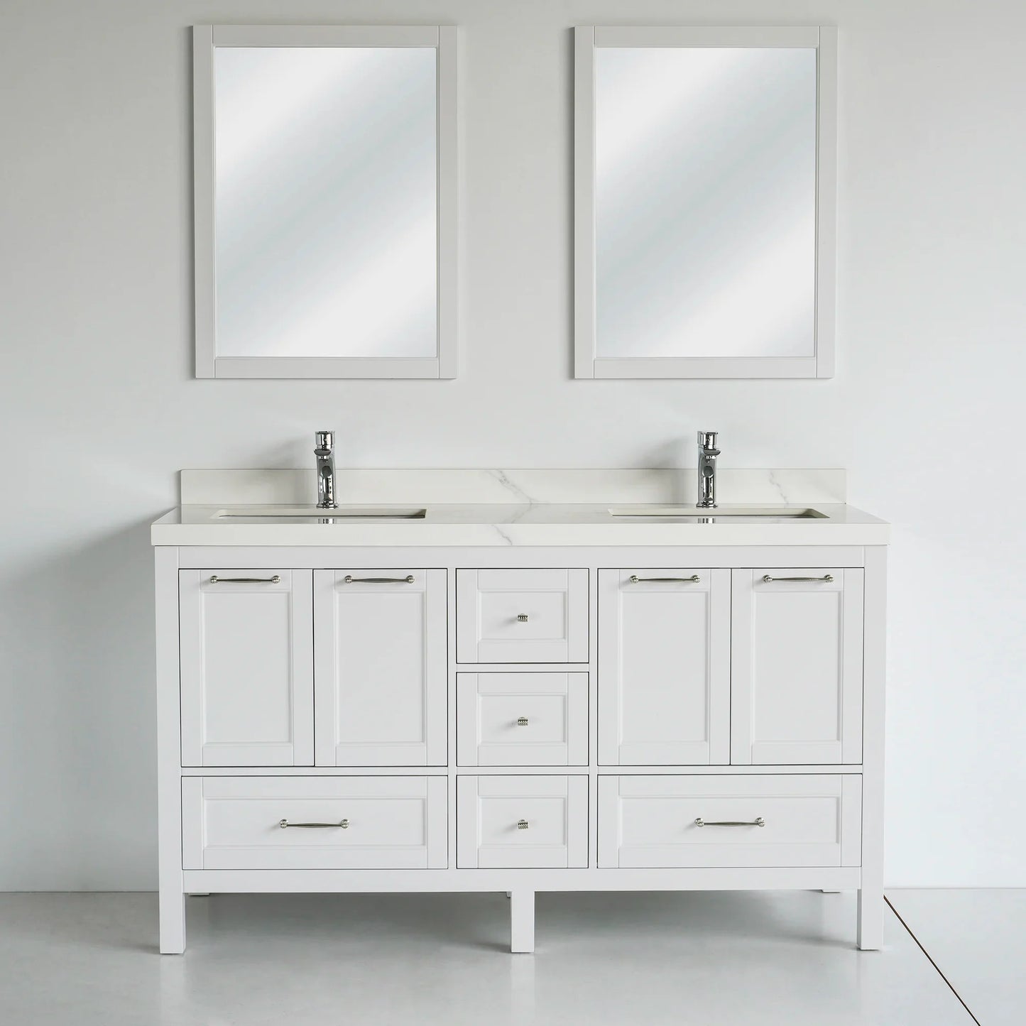 60 Inch White Selena Bathroom Vanity