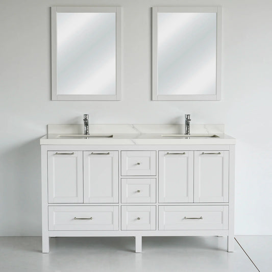 60 Inch White Selena Bathroom Vanity