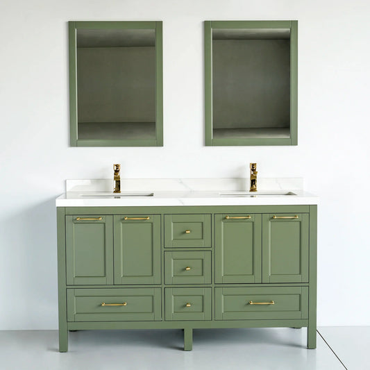 60 Inch Green Selena Bathroom Vanity