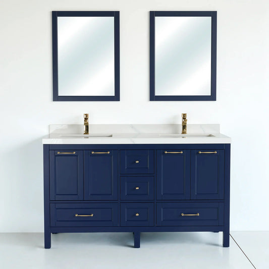 60 Inch Navy Blue Selena Bathroom Vanity