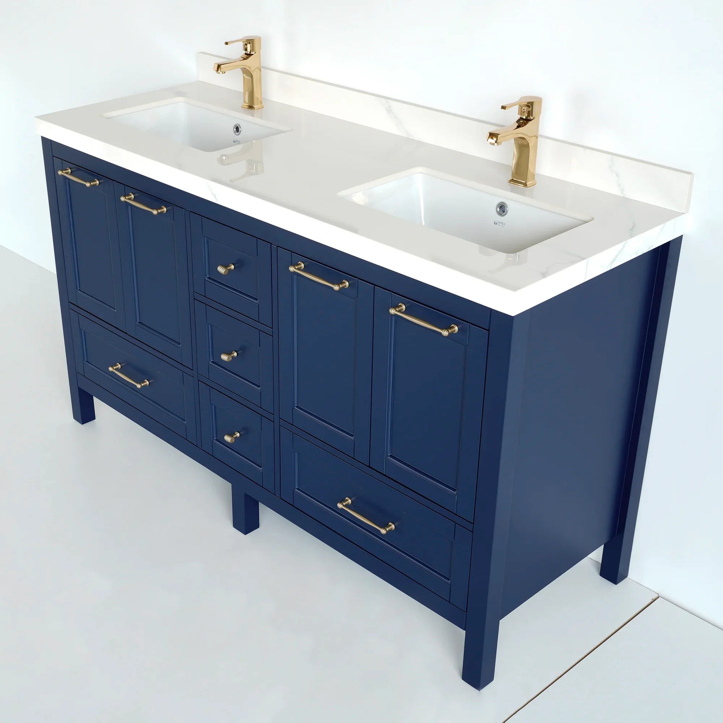 60 Inch Navy Blue Selena Bathroom Vanity