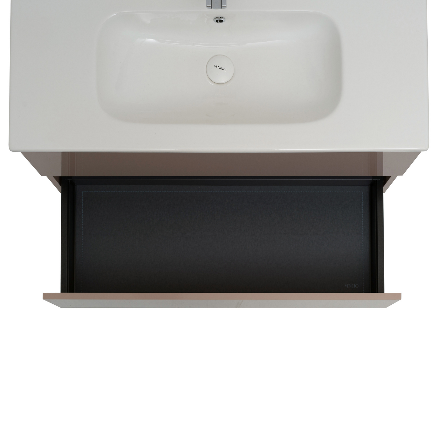 40 Inch High Gloss Capuccino Veneto Floating Bathroom Vanity