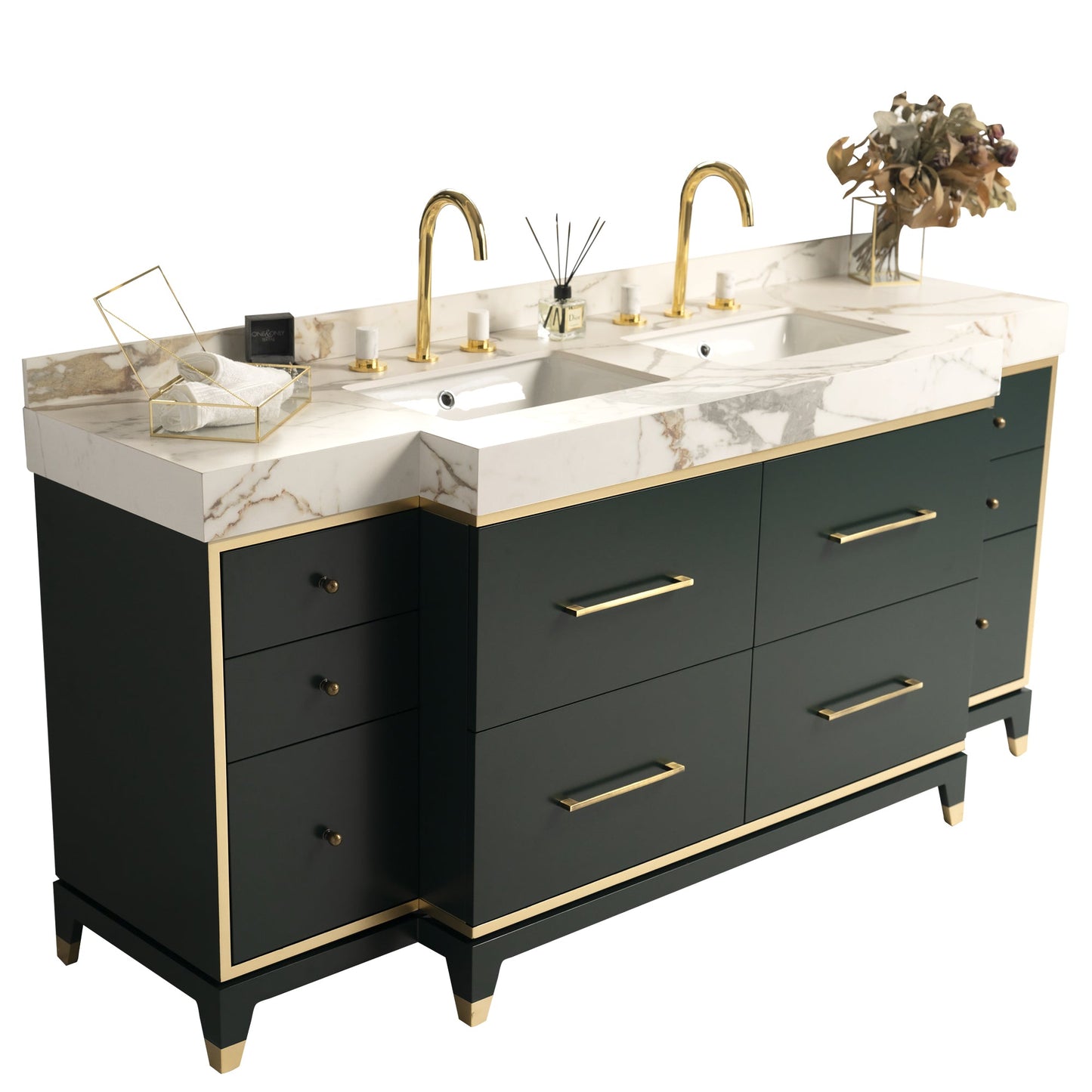 Ayasofya 72 Inch Green Double Sink Vanity