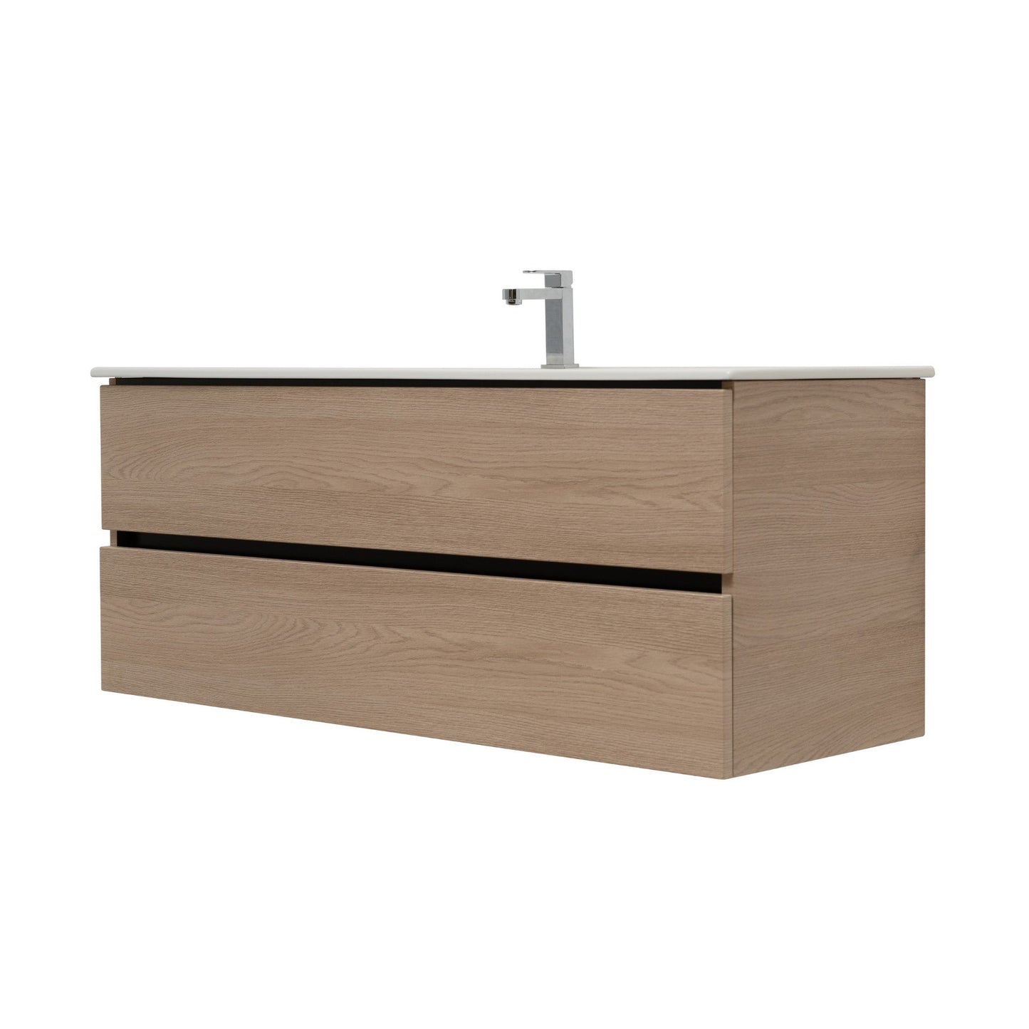 48 Inch Light Oak Veneto Floating Bathroom Vanity