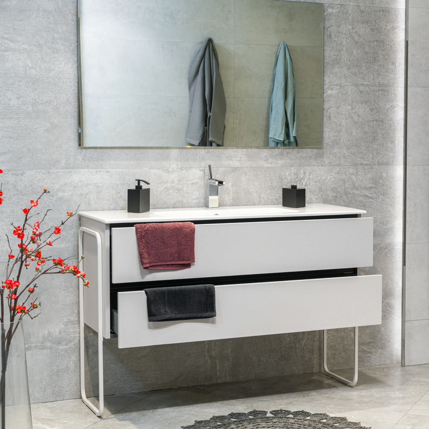 48 Inch Matte Cashmere Veneto Floating Bathroom Vanity