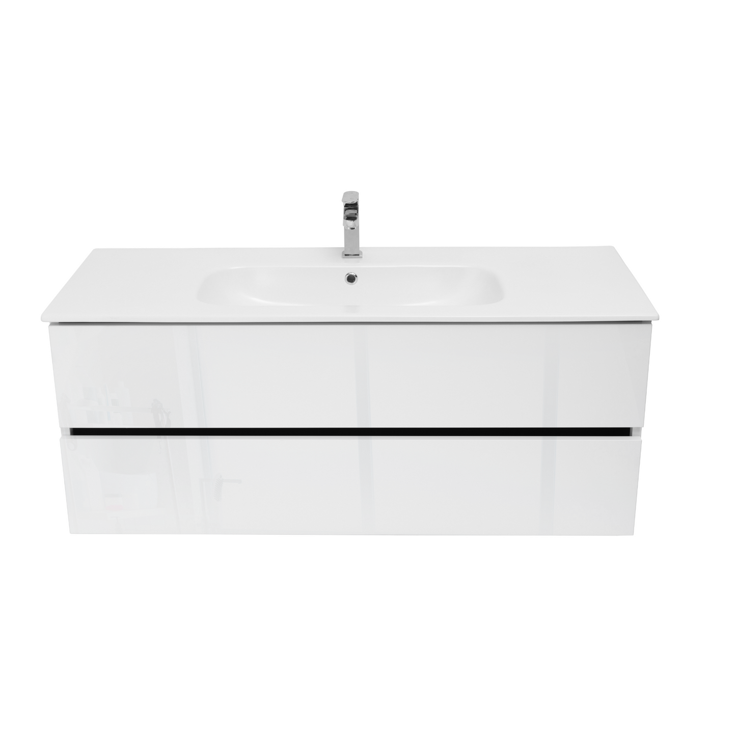 48 Inch High Gloss White Veneto Floating Bathroom Vanity