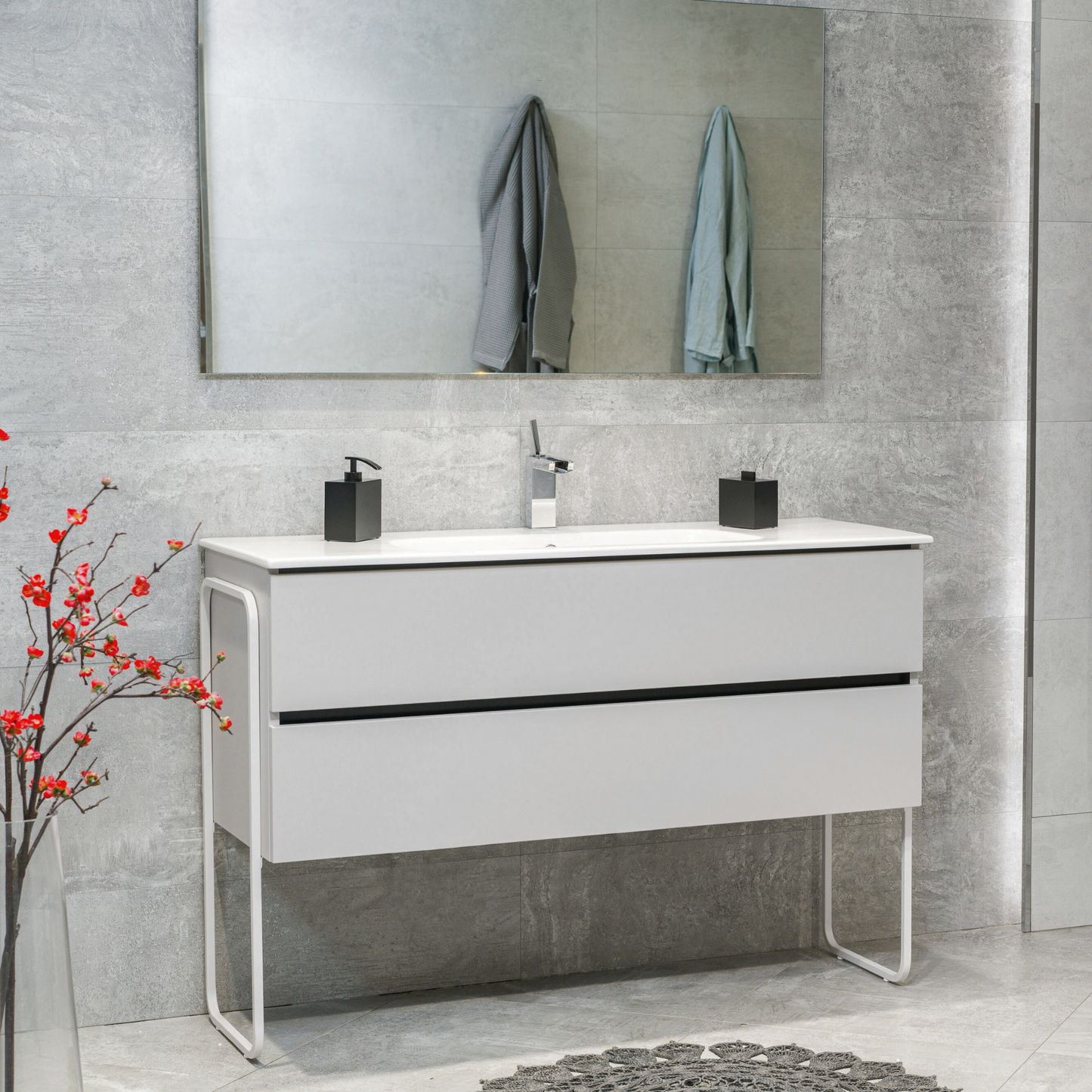 48 Inch Matte Cashmere Veneto Floating Bathroom Vanity