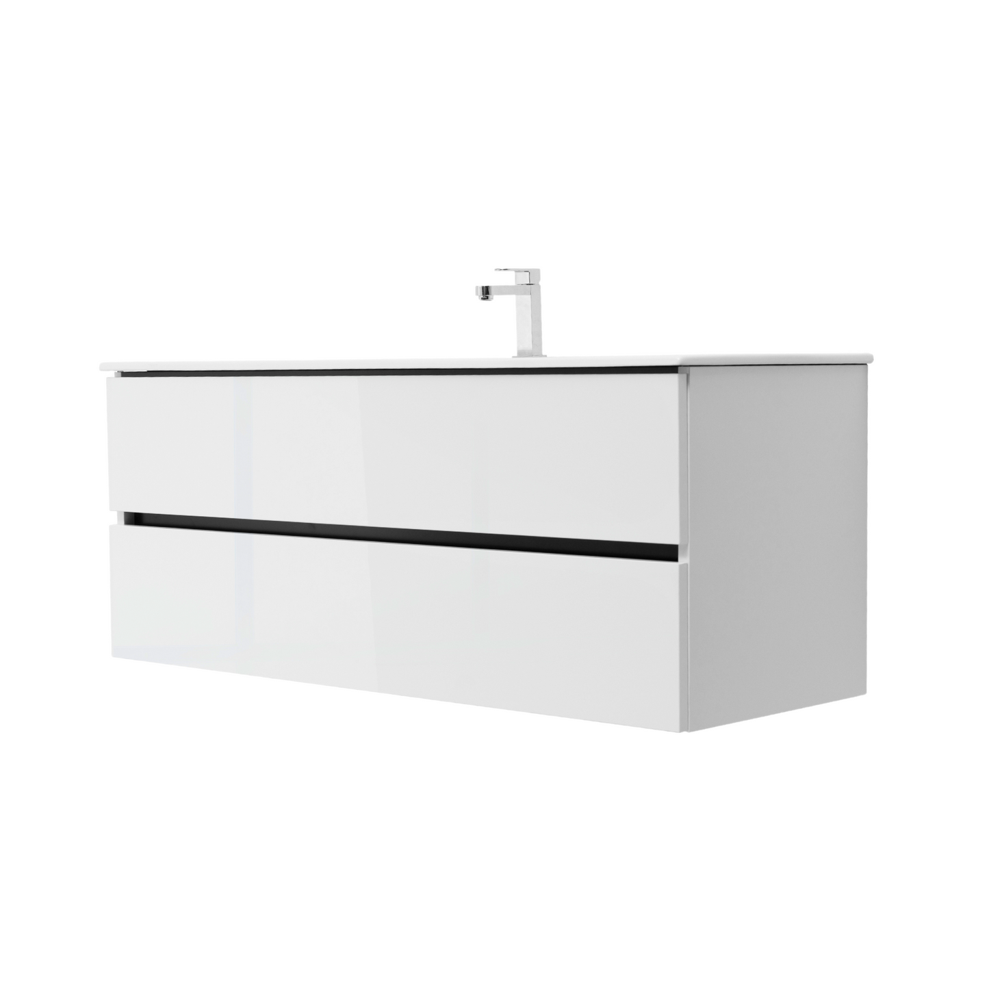 48 Inch High Gloss White Veneto Floating Bathroom Vanity