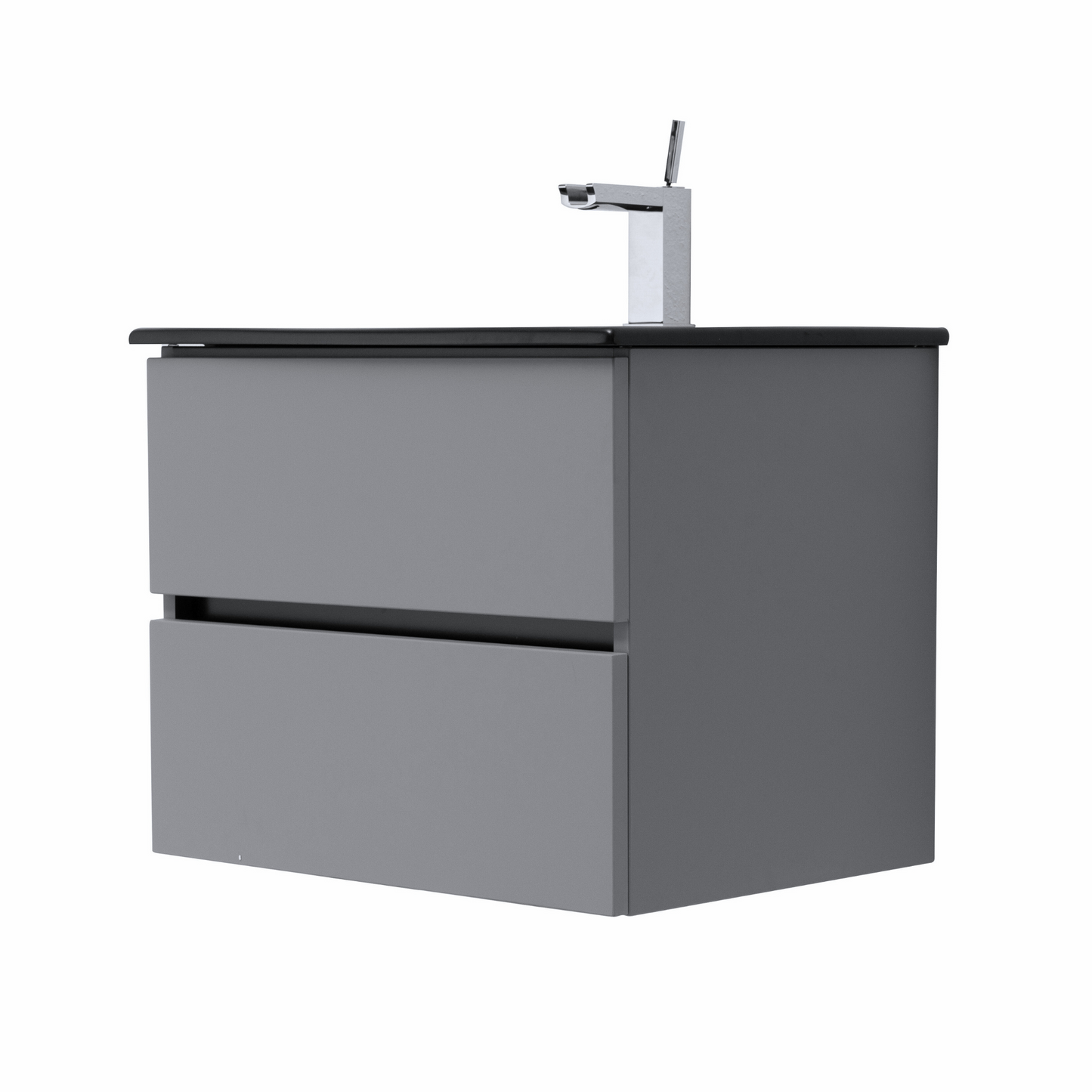 24 Inch Matte Dust Gray Veneto Floating Bathroom Vanity