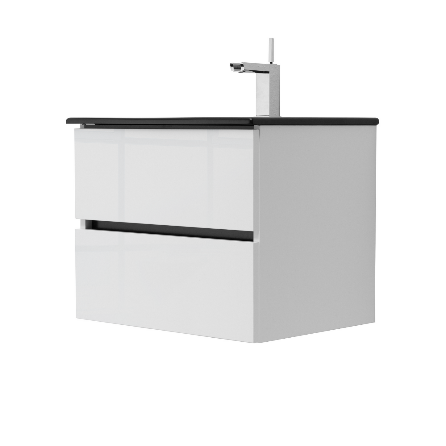 24 Inch High Gloss White Veneto Floating Bathroom Vanity