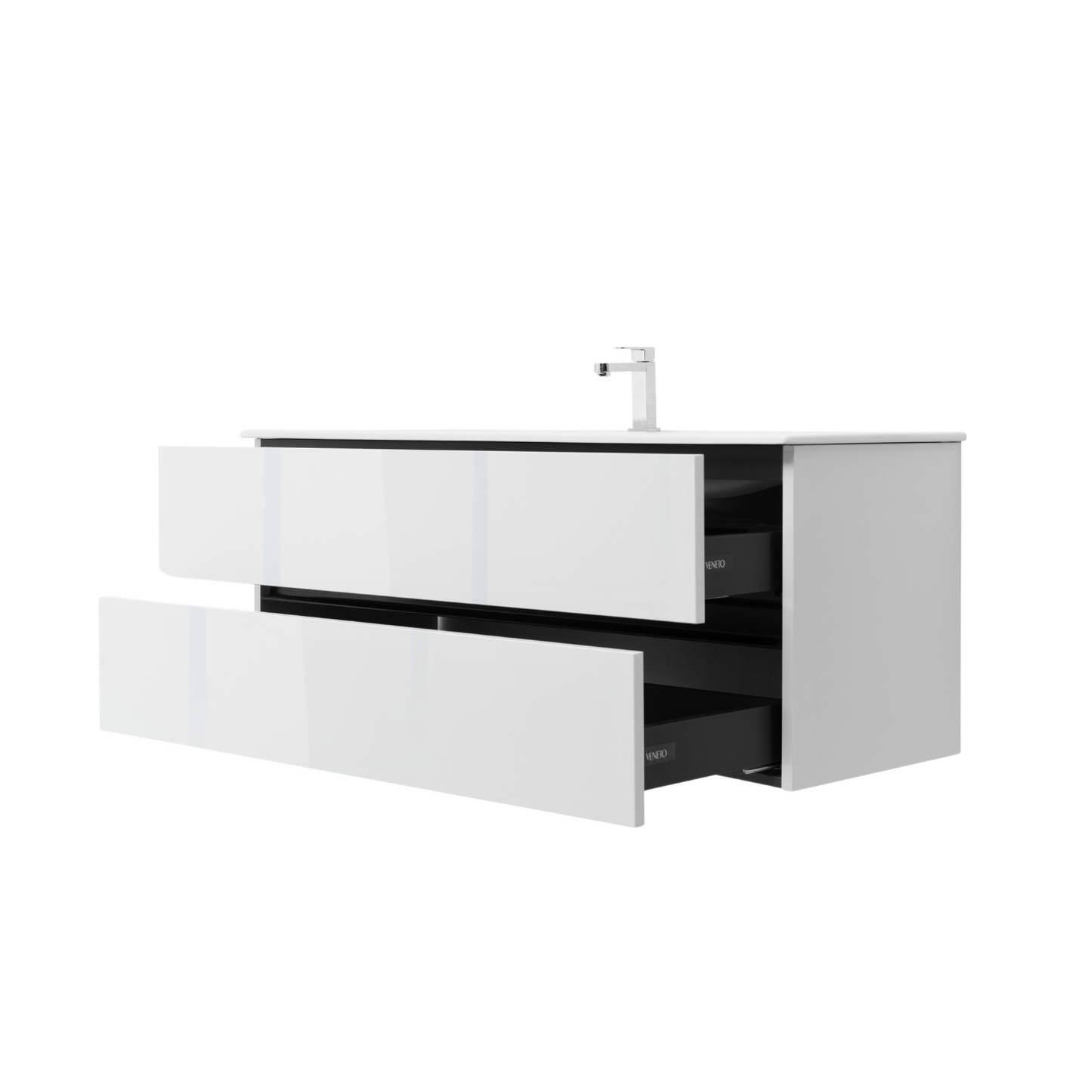 48 Inch High Gloss White Veneto Floating Bathroom Vanity