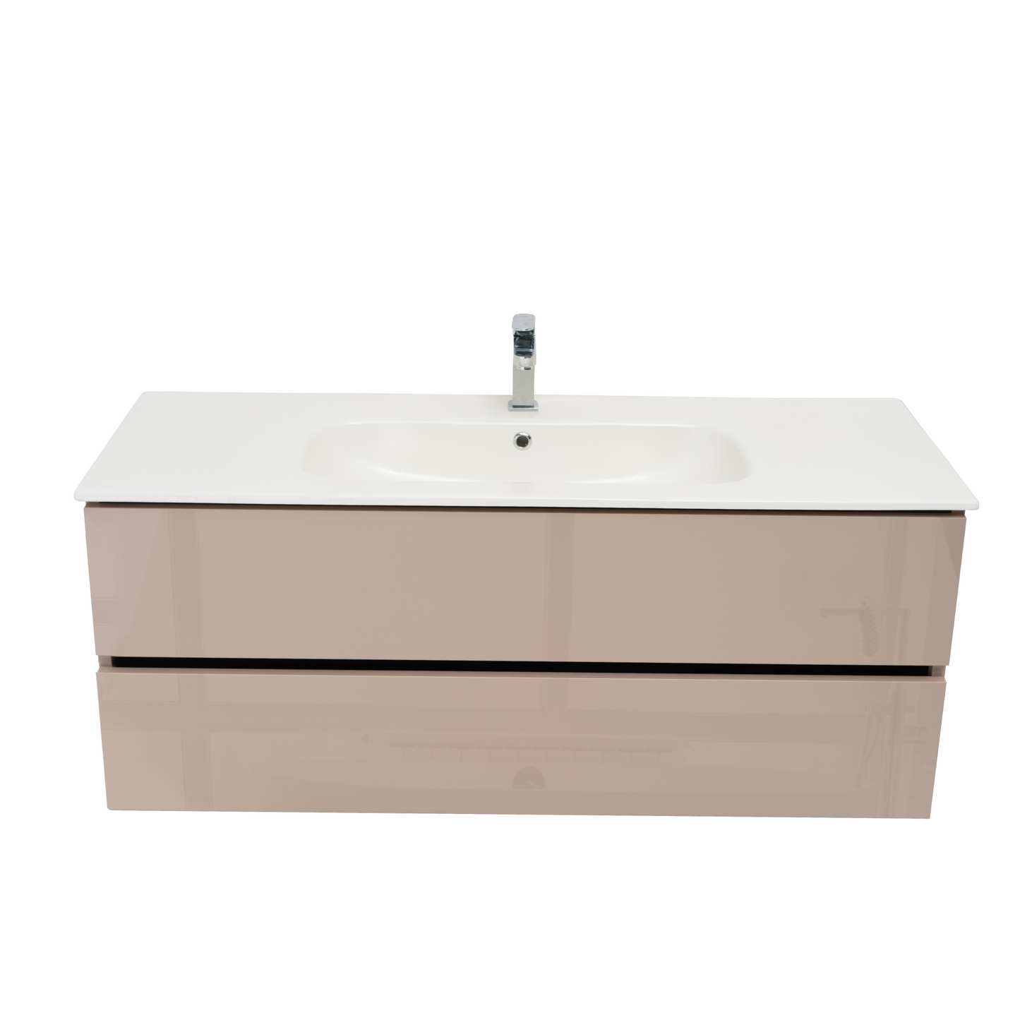 48 Inch High Gloss Capuccino Veneto Floating Bathroom Vanity