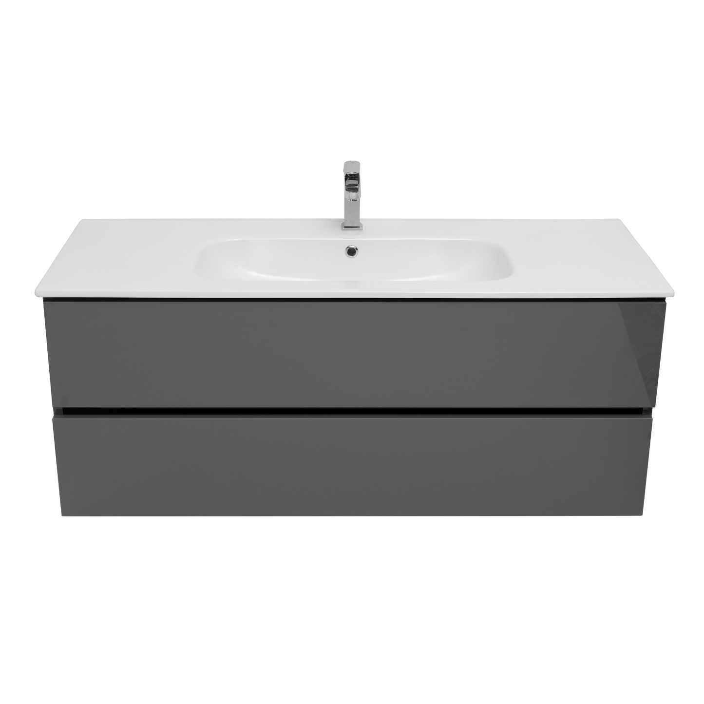 48 Inch High Gloss Anthracite Veneto Floating Bathroom Vanity