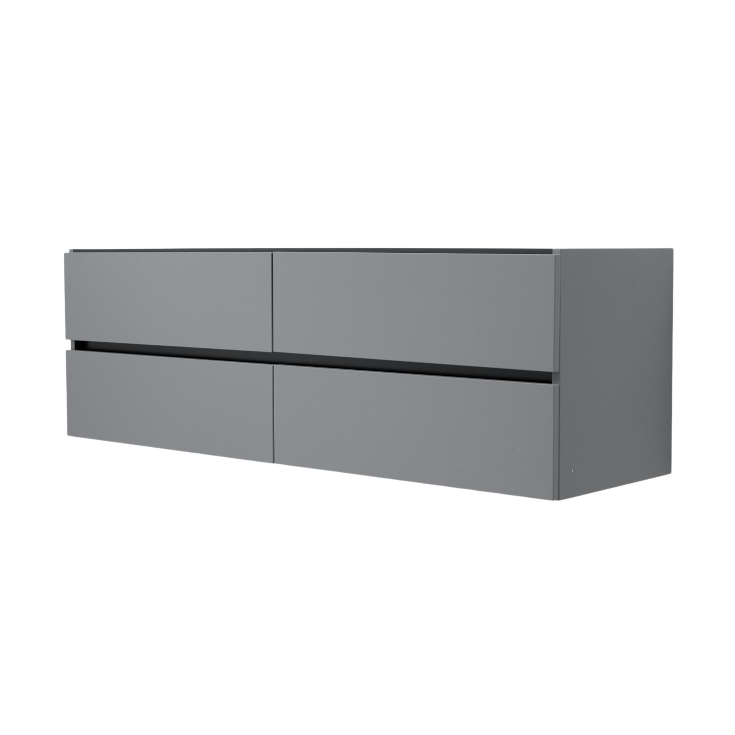 60 Inch Matte Dust Gray Veneto Floating Bathroom Vanity