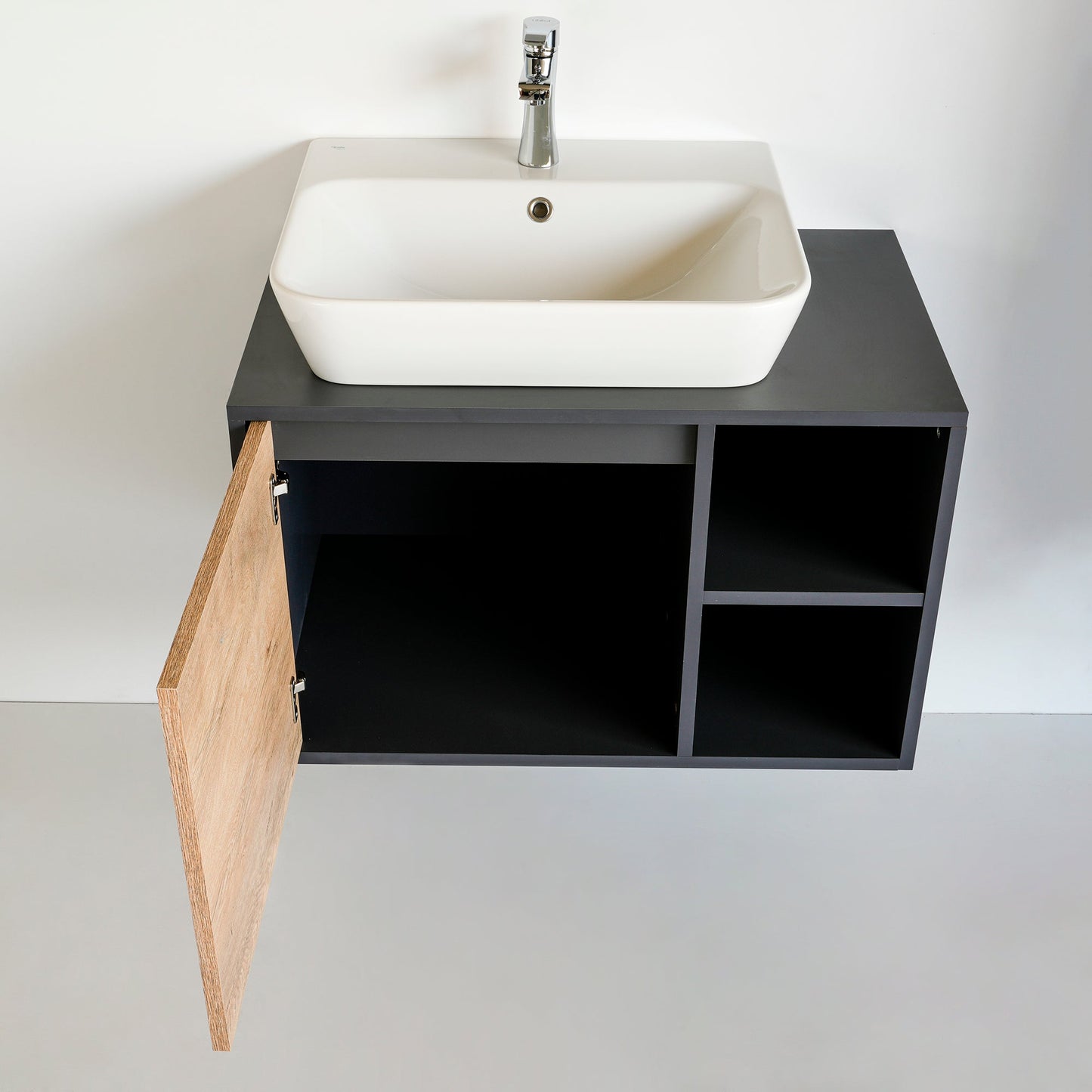 32 Inch Latte Floating Bathroom Vanity with Vessel Sink