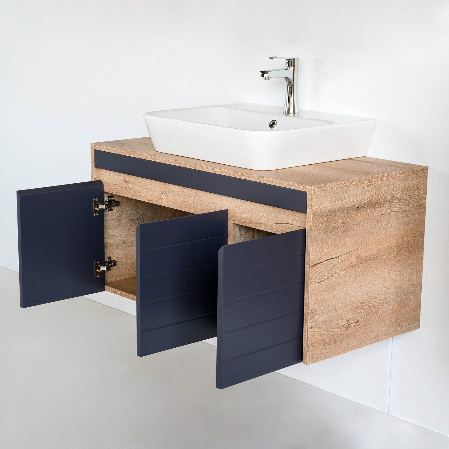 40 Inch Light Oak & Anthracite Hira Single Sink Bathroom Vanity