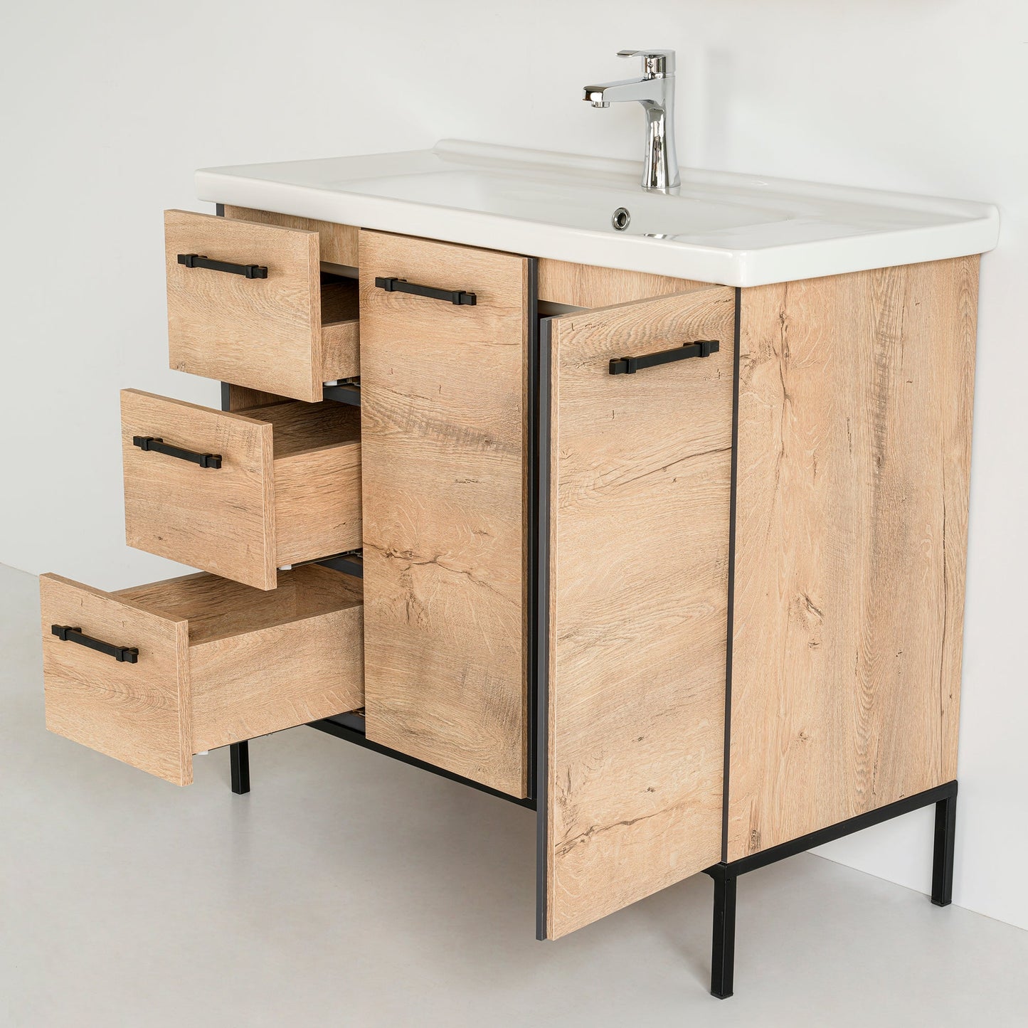 40 Inch Beechwood Desert Single Sink Free Standing Bathroom Vanity