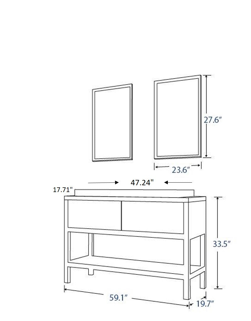 60 Inch Beechwood Sequoia Double Sink Bathroom Vanity