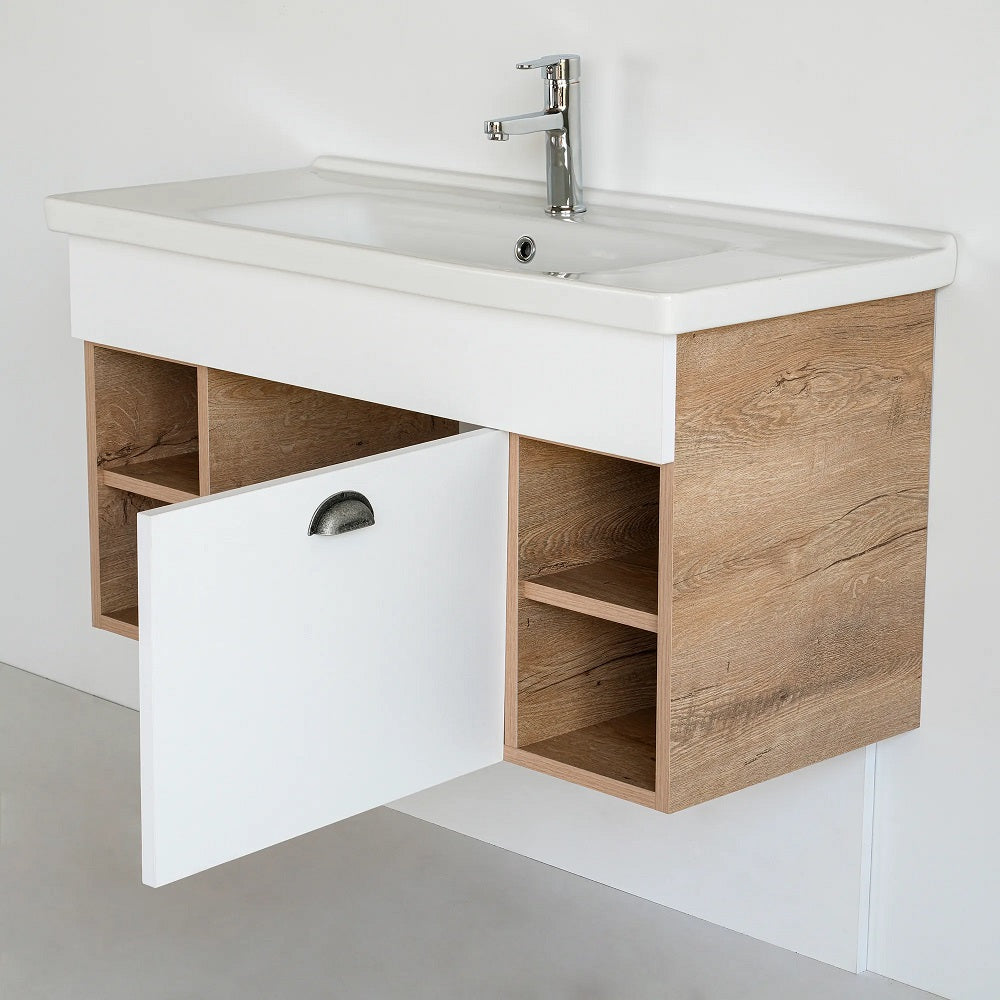 40 Inch Light Oak Lotus  Single Sink Bathroom Vanity