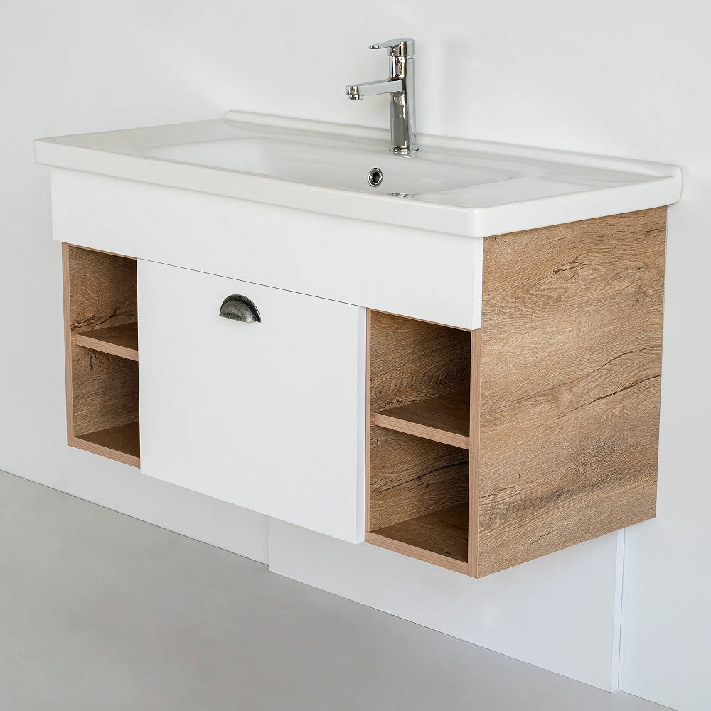 40 Inch Light Oak Lotus  Single Sink Bathroom Vanity