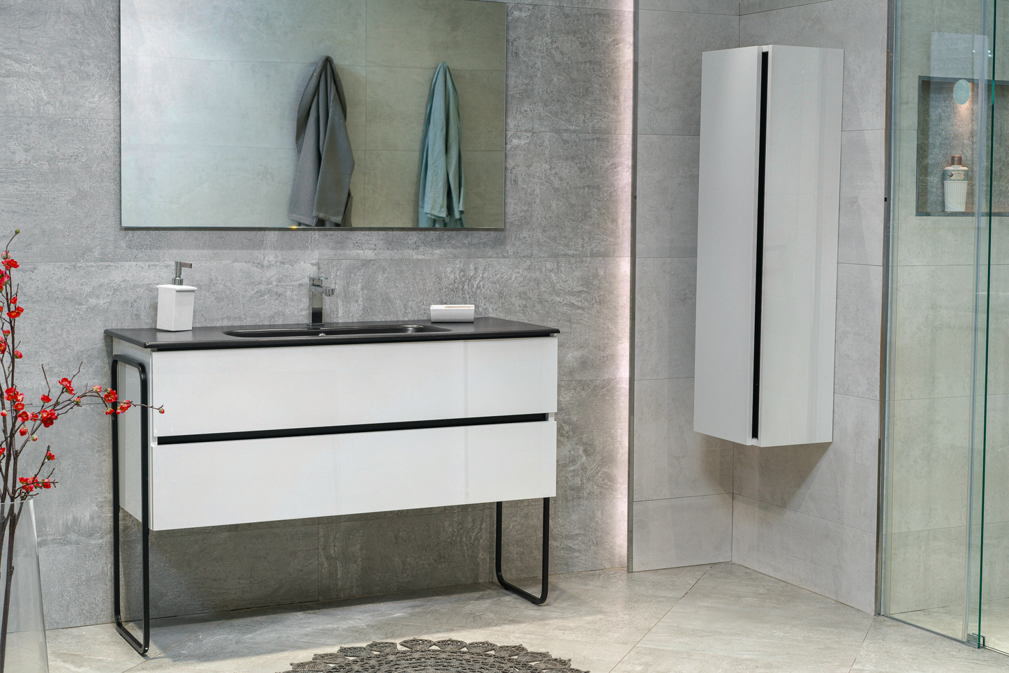 48 Inch High Gloss White Veneto Floating Bathroom Vanity