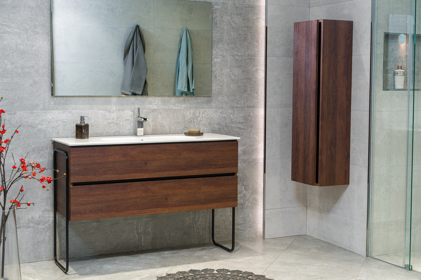 48 Inch Dark Oak Veneto Floating Bathroom Vanity