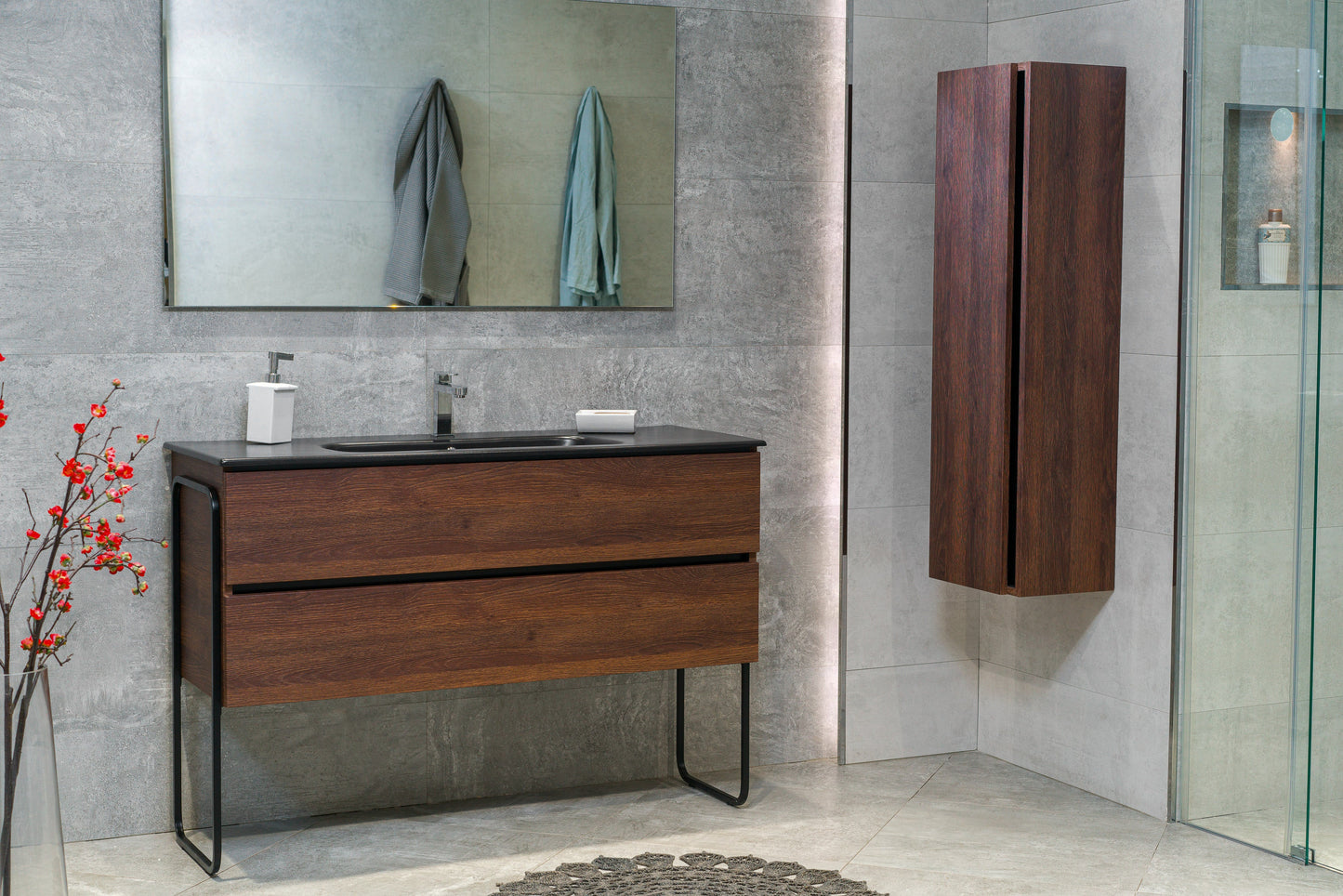 48 Inch Dark Oak Veneto Floating Bathroom Vanity