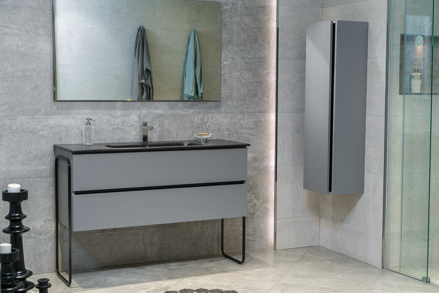 48 Inch Matte Dust Gray Veneto Floating Bathroom Vanity